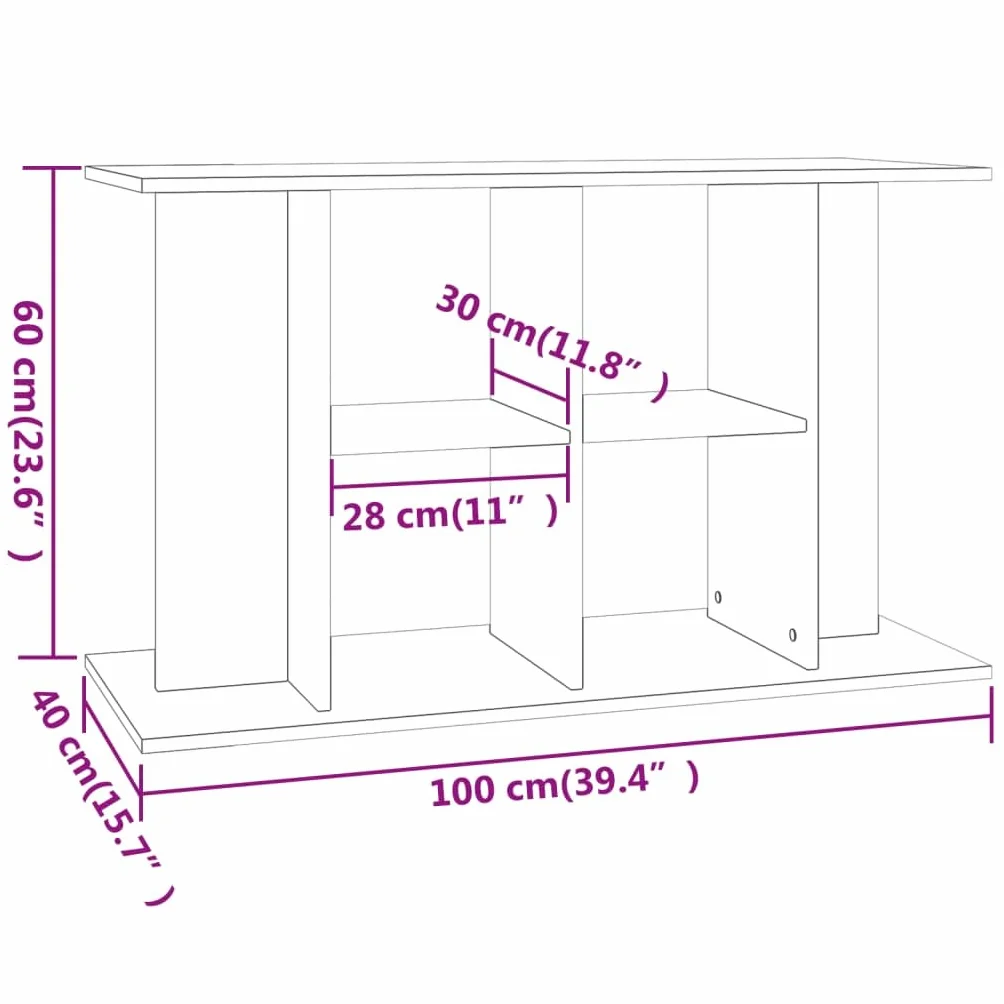 vidaXL Soporte para Acuario de hormigón Gris 100x40x60 cm de Madera sintética