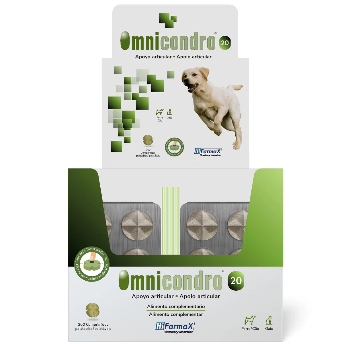 Omnicondro 20 Hifarmax - Condroprotector para Perros y Gatos | Glucosamina y Condroitina para Articulaciones | Vitaminas Mascotas | Suplementos para Perros Mayores | 300 Comprimidos