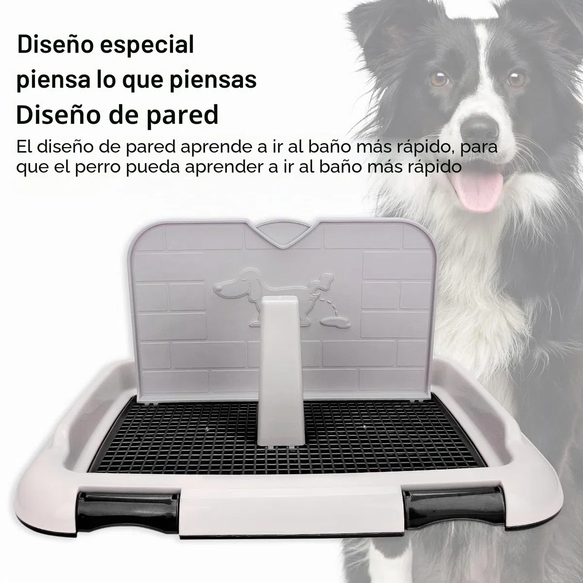 KIMISS Inodoro para Perros en Interiores, Orinal para Gatos Valla Inodoro para Cachorros Hundeklo Hundetoilette Valptoalett Interior Entrenamiento para Cachorros Bandeja para Orinal para (Negro)