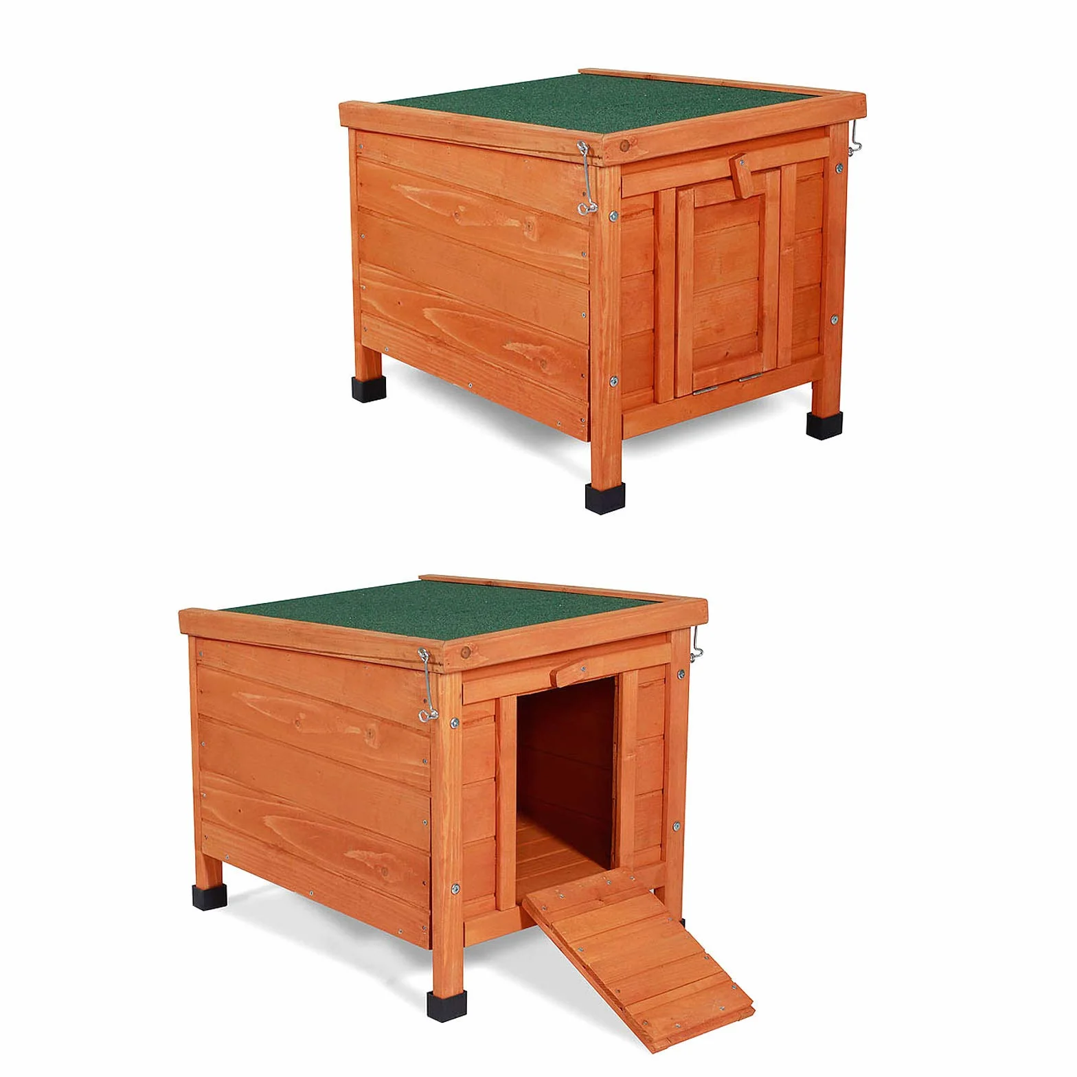 lionto Conejera de Madera caseta Exterior para Mascotas pequeñas cobertizo 43x43x52 cm