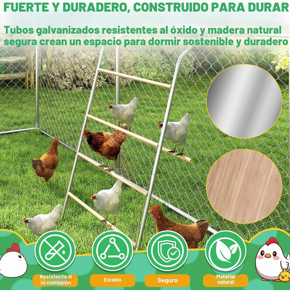 Froadp Columpio de madera de 5 niveles para pollos con percha - escalera para pollos, barra para pollos y juguete para pollos, accesorio para gallinero y corral para pollos
