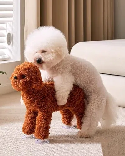 Juguete de peluche interactivo de silicona para perros, para aparearse, pareja empática para dormir, Schnauzer miniatura/bichón frise