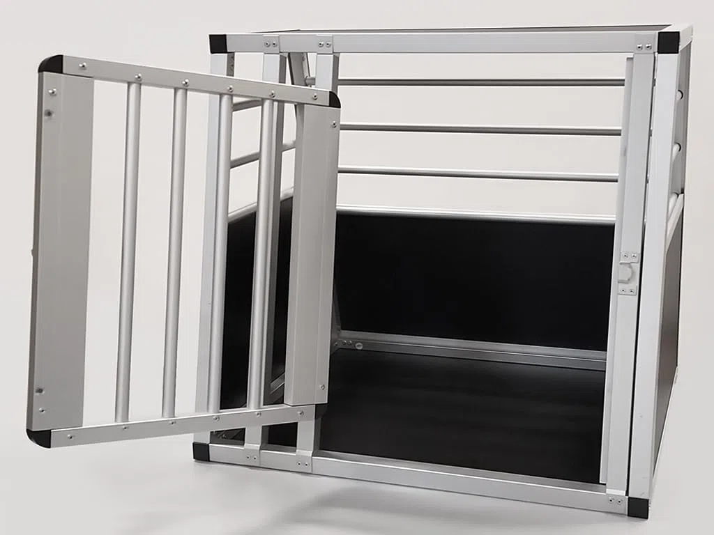 NK Transportín Perro Coche - Jaula para Perro con con Puerta y Cerradura, Ligera y Resistente, Diseño Compacto, Montaje Rápido y Sencillo, Fácil de Limpiar, Espacioso y Cómodo, Tamaño S