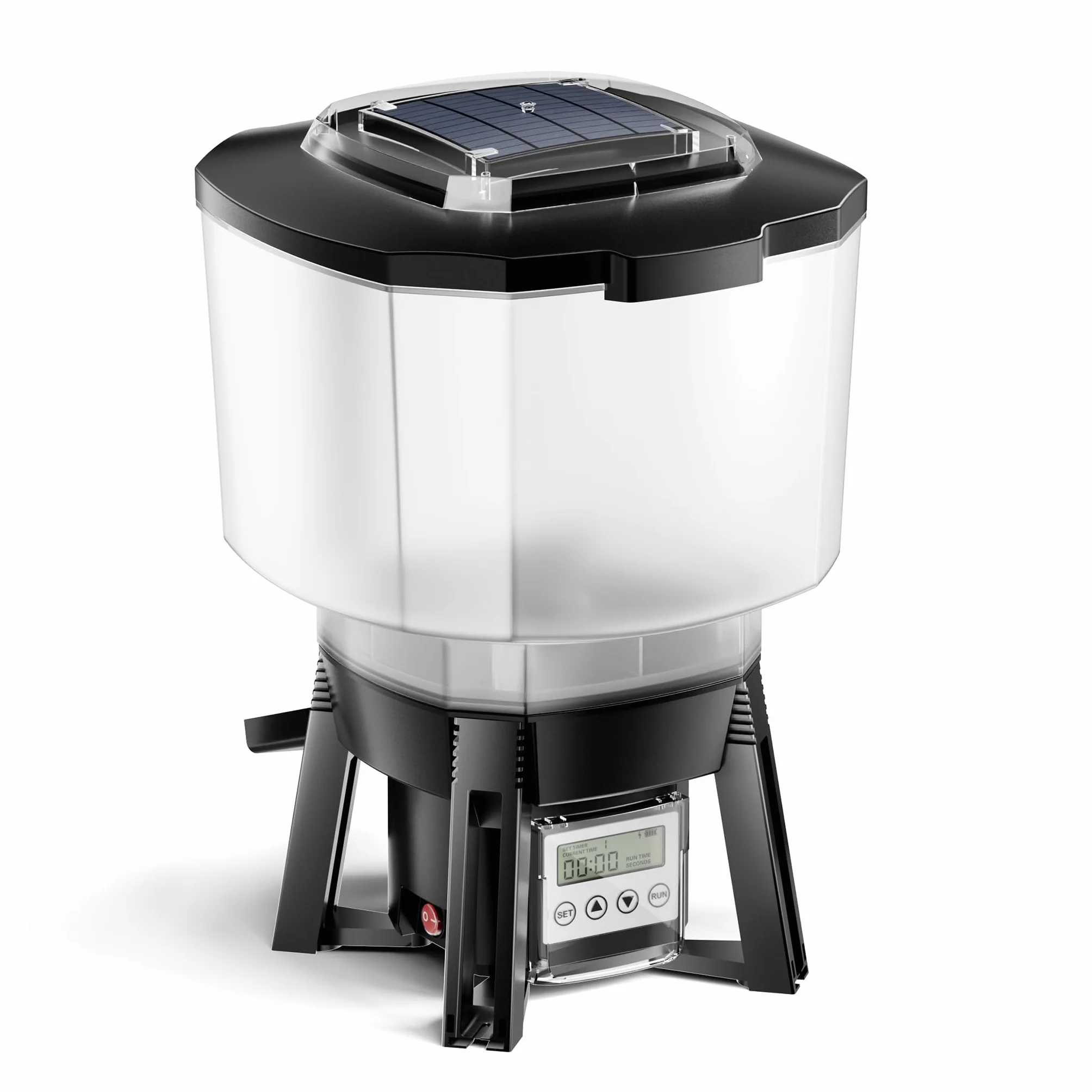 SunSun Alimentador automático de Peces de estanques Alimentado por energía Solar CFF-212 comedero programable con depósito de 12 litros para 1 a 6 alimentaciones al día Estanque jardín