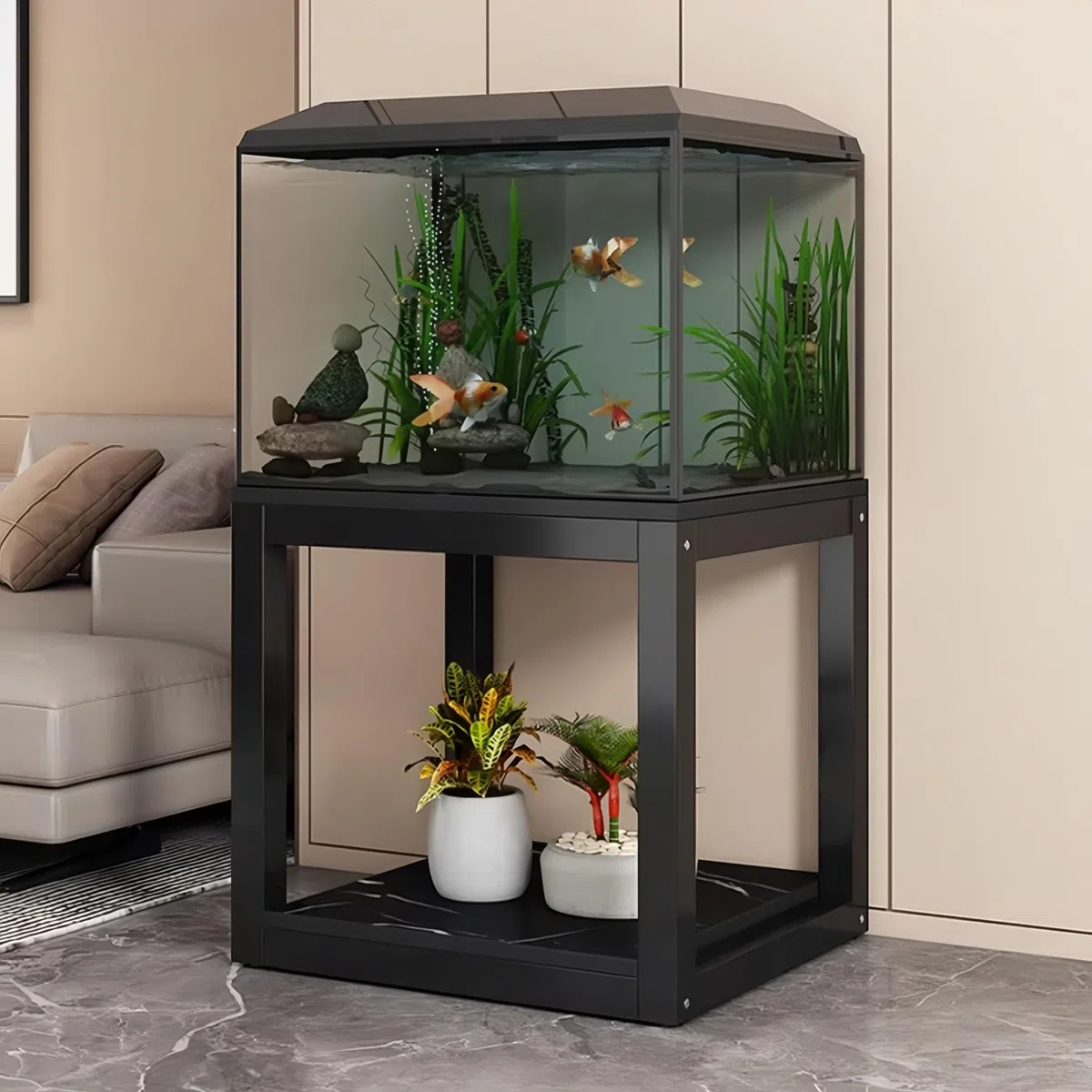 Soporte for Acuario, Mesa for Pecera, Estructura De Acero Reforzado, Tablero Grueso, Accesorios De Ferretería, Apto for Salones Domésticos(60x35x70cm(23.6x13.7x27.5in))