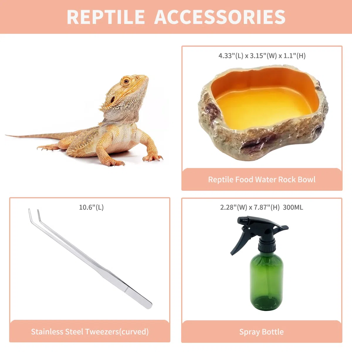 Terrario Reptil Growth PC, 16" x 8" x 10", Ideal para Leopardo Gecko, Dragón Barbudo, Lagarto, Caracol, Palo, Insecto, Tarántula, Gecko, Serpiente