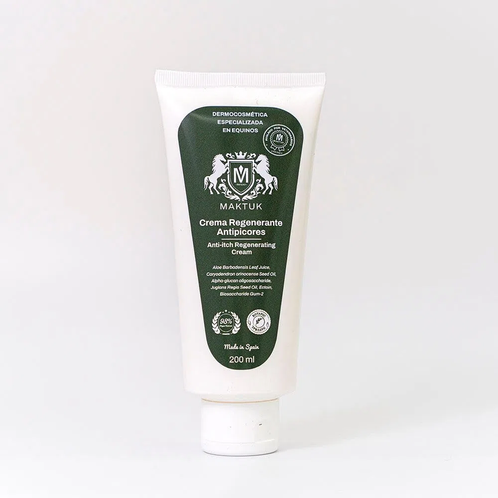Crema Regenerante Antipicor para Caballos, Perros y Gatos MAKTUK Botanic Horses I 200 ml I. Ayuda a recuperar la Piel de tu Mascota y favorece el Crecimiento del Pelo