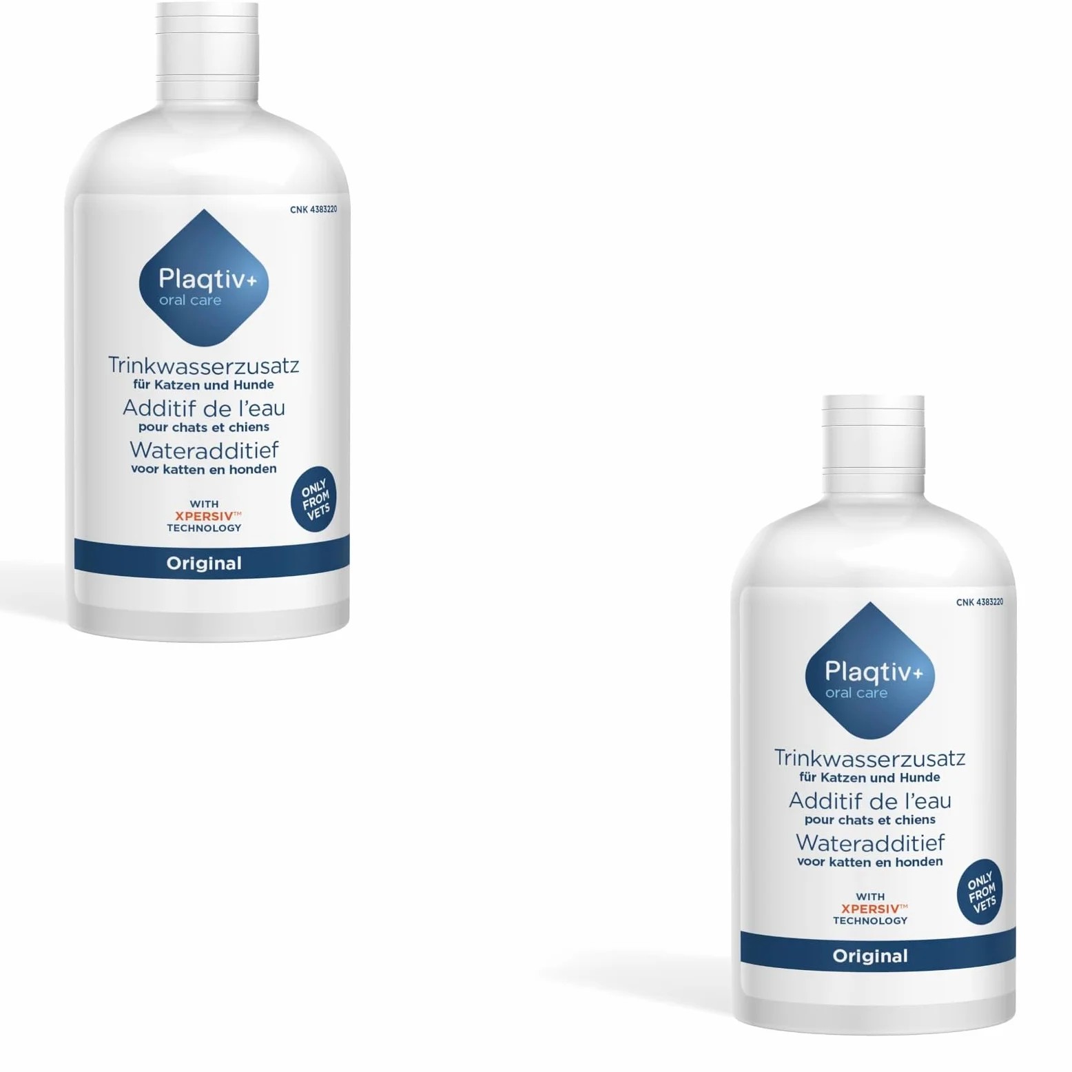 Plaqtiv+ aditivo para el Agua de Bebida | Paquete Doble | 2 x 500 ml | Producto para el Cuidado de Perros y Gatos | para favorecer el Cuidado Dental y la higiene bucal