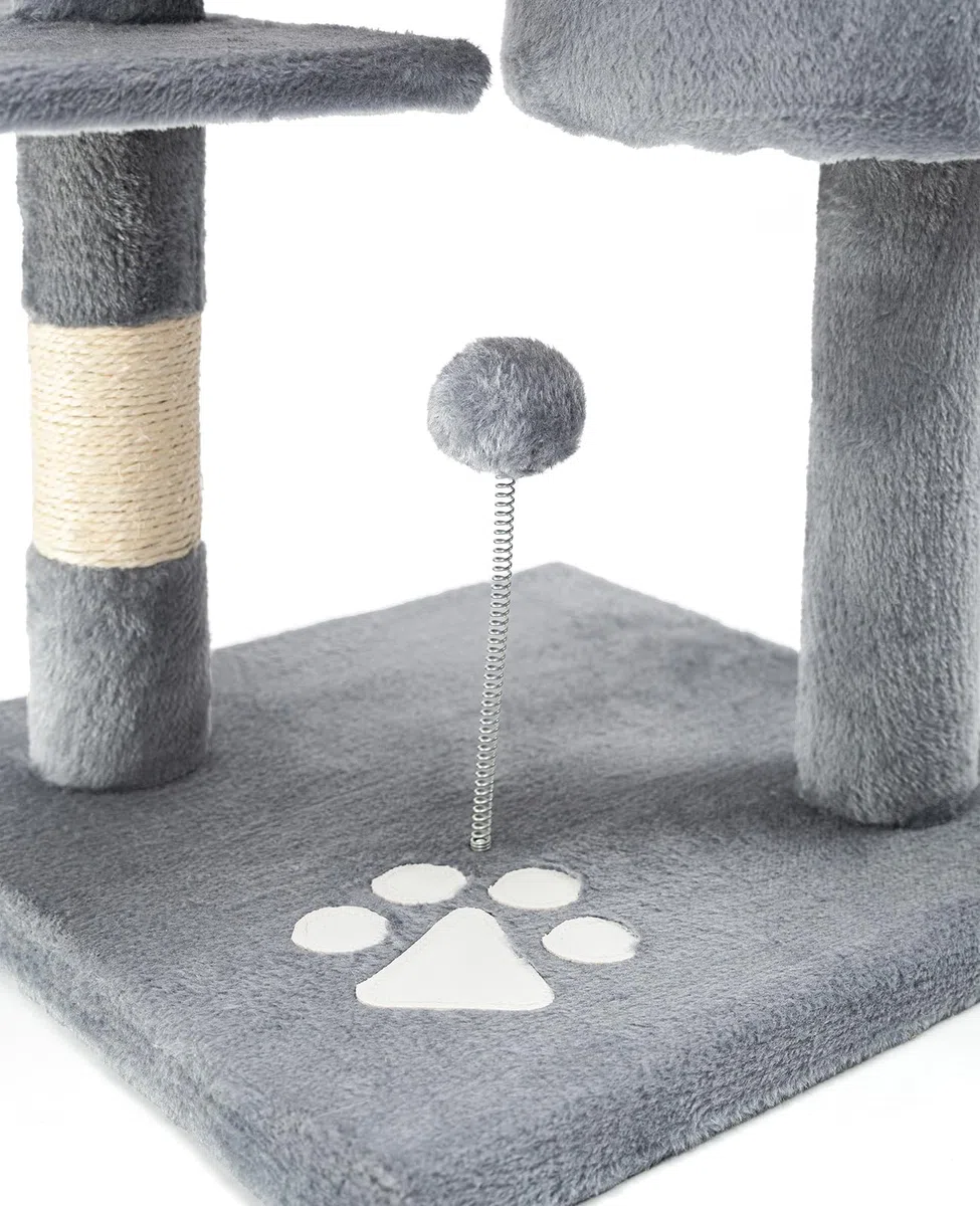 lionto Árbol rascador para Gatos Altura 112 cm, Gris Claro