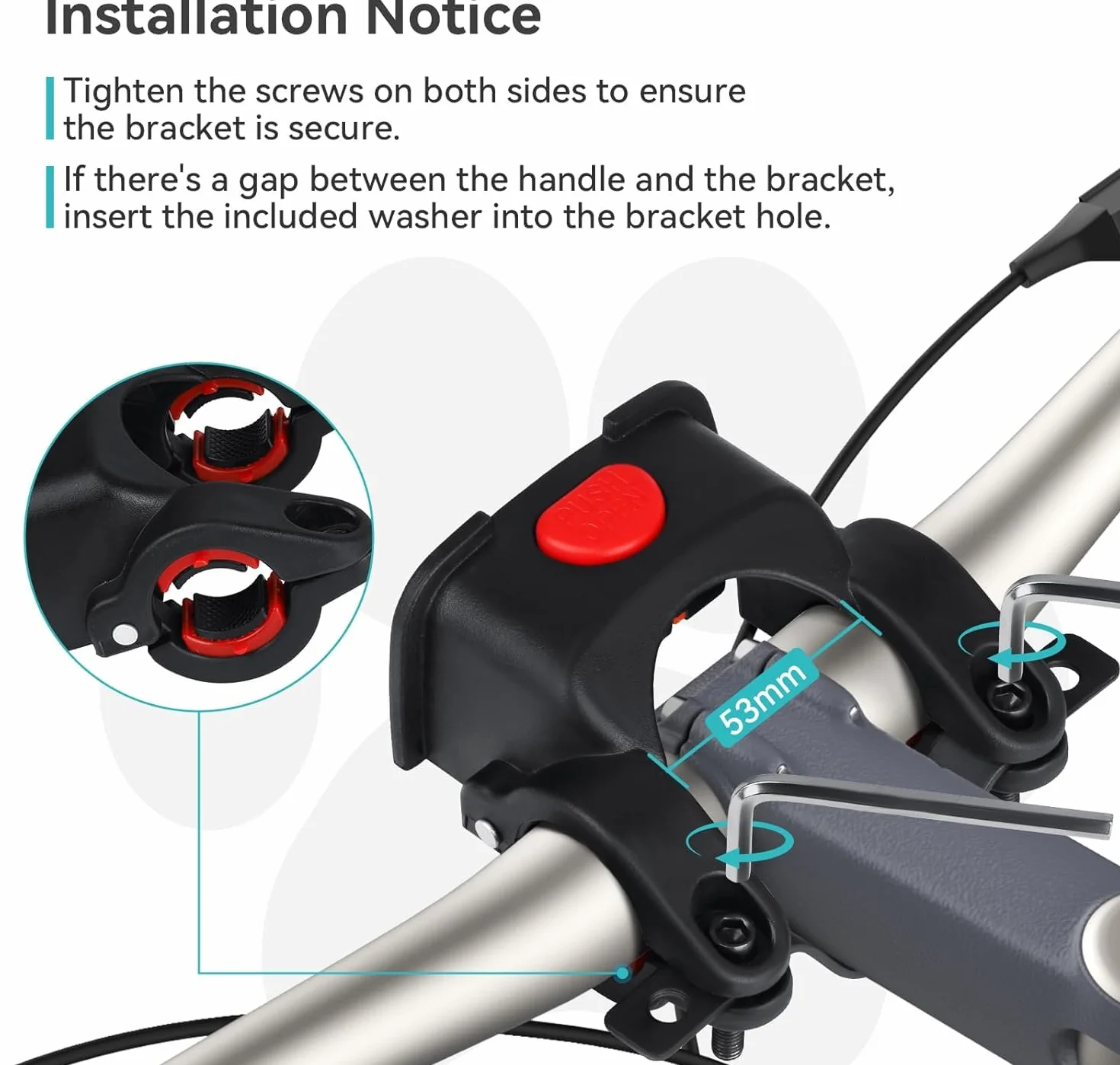 Cesta de bicicleta para perros de hasta 4 kg con adaptador de manillar, diámetro de 53 mm, cesta para perros de bicicleta, mochila delantera, bolsa de hombro, asiento de coche con varias