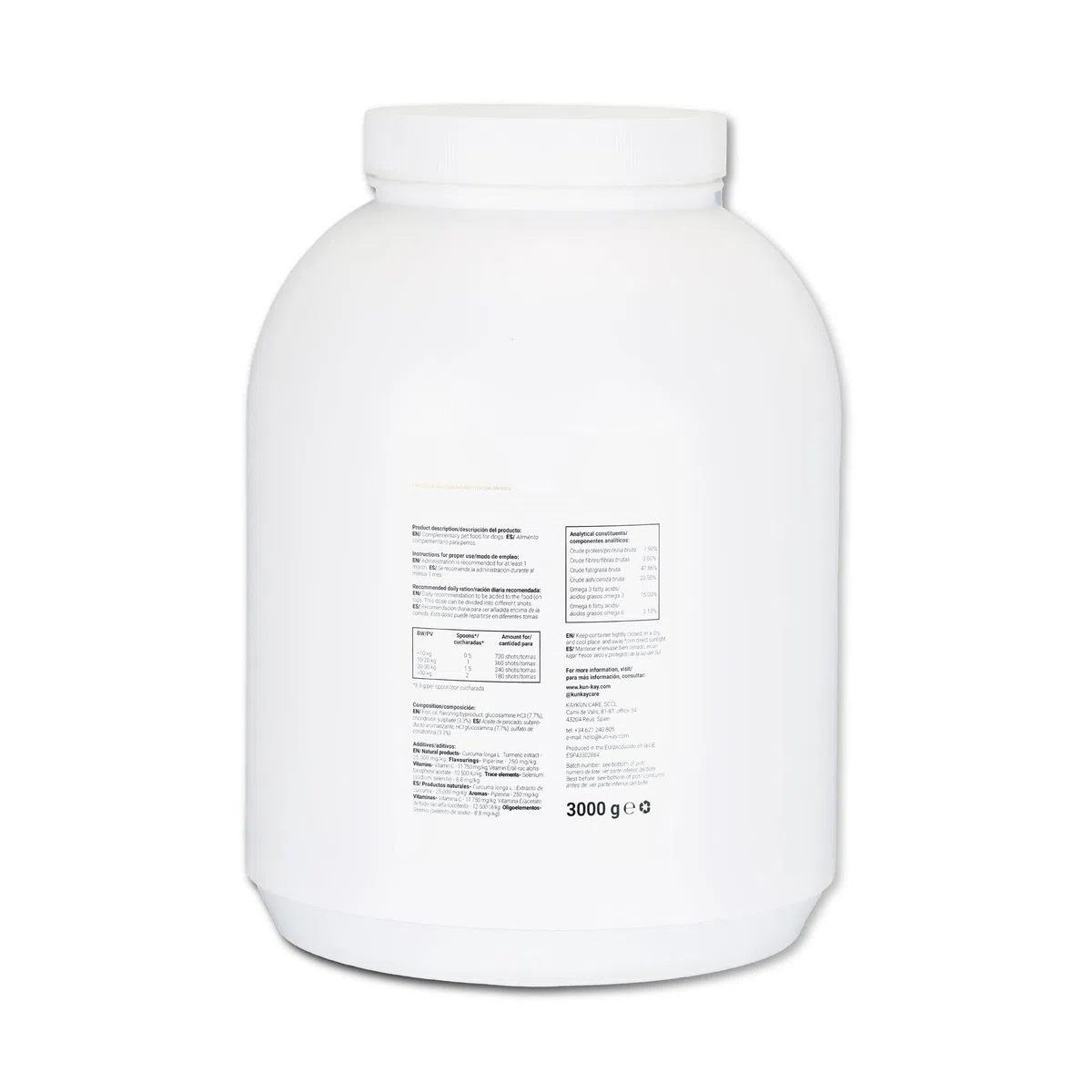 Arthrokun - Condoprotector Natural para Perros en Polvo - 3kg | Mejora la Movilidad y Ayuda a las Articulaciones de Perros Grandes y Pequeños - Contiene Glucosamina, Condroitina y Omega 3