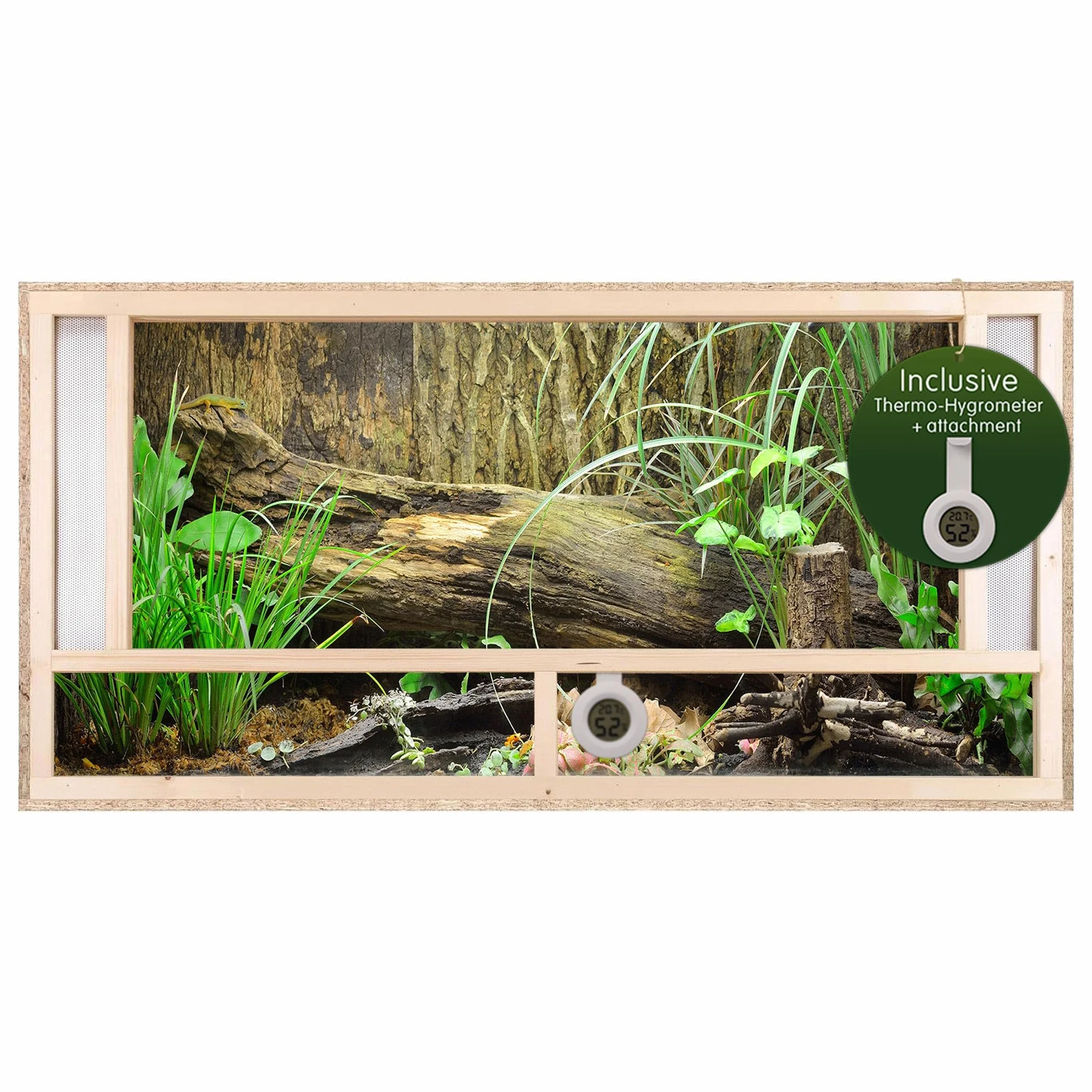 Repiterra madera Terrario para Reptiles parte frontal con ventilación 120 x 60 x 60 cm, Terrario Madera de OSB, montaje sencillo - Front Vent