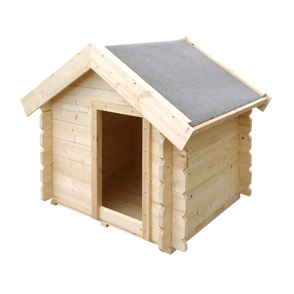 Caseta Perros Exterior Madera - 76 x 99 x H80 cm - casa Perro - Talla S -casa de Perros pequeños - Techo Impermeable - Timbela M401-1