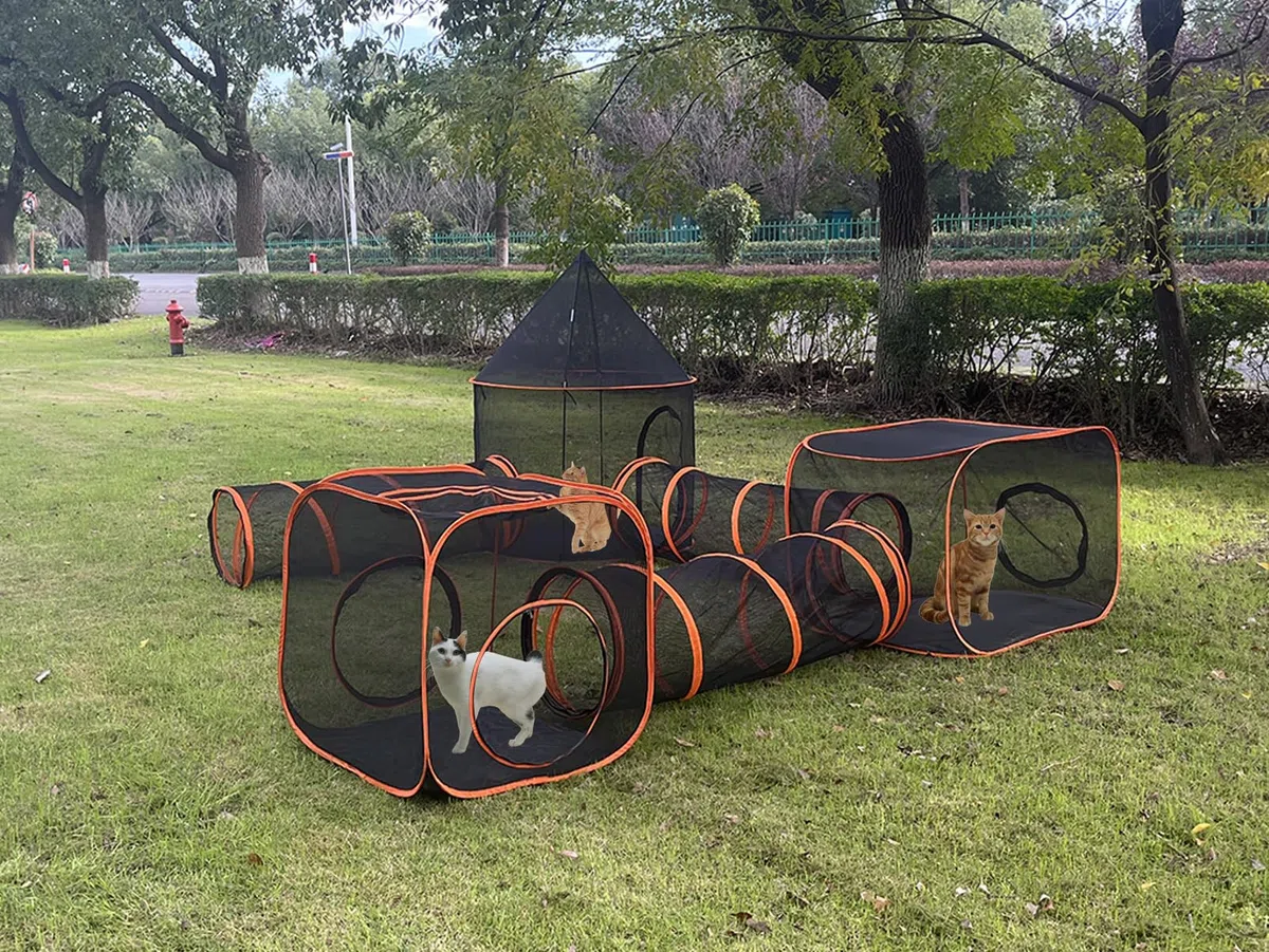 Túnel 6 en 1 para Gatos para Conejos Exteriores y Animales pequeños con Bolsa de Transporte