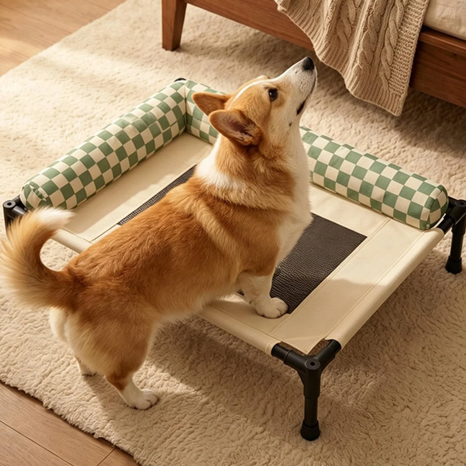 Genérico Cama Exterior Perros,Elevada Transpirable Y Lavable - Cama para Perros de Exterior Antideslizante - para Cachorros, Gatos, Patio, Césped, Playa, Camping, Hogar, Suelo, Verano