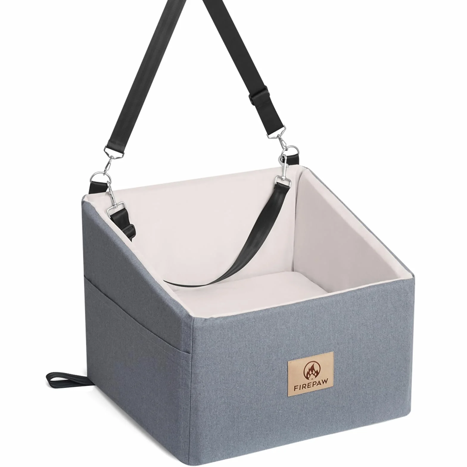Asiento de Coche para Perros, Asientos elevadores para Perros pequeños 11 kg, Funda Lavable extraíble, Gris Elevado para Mascotas