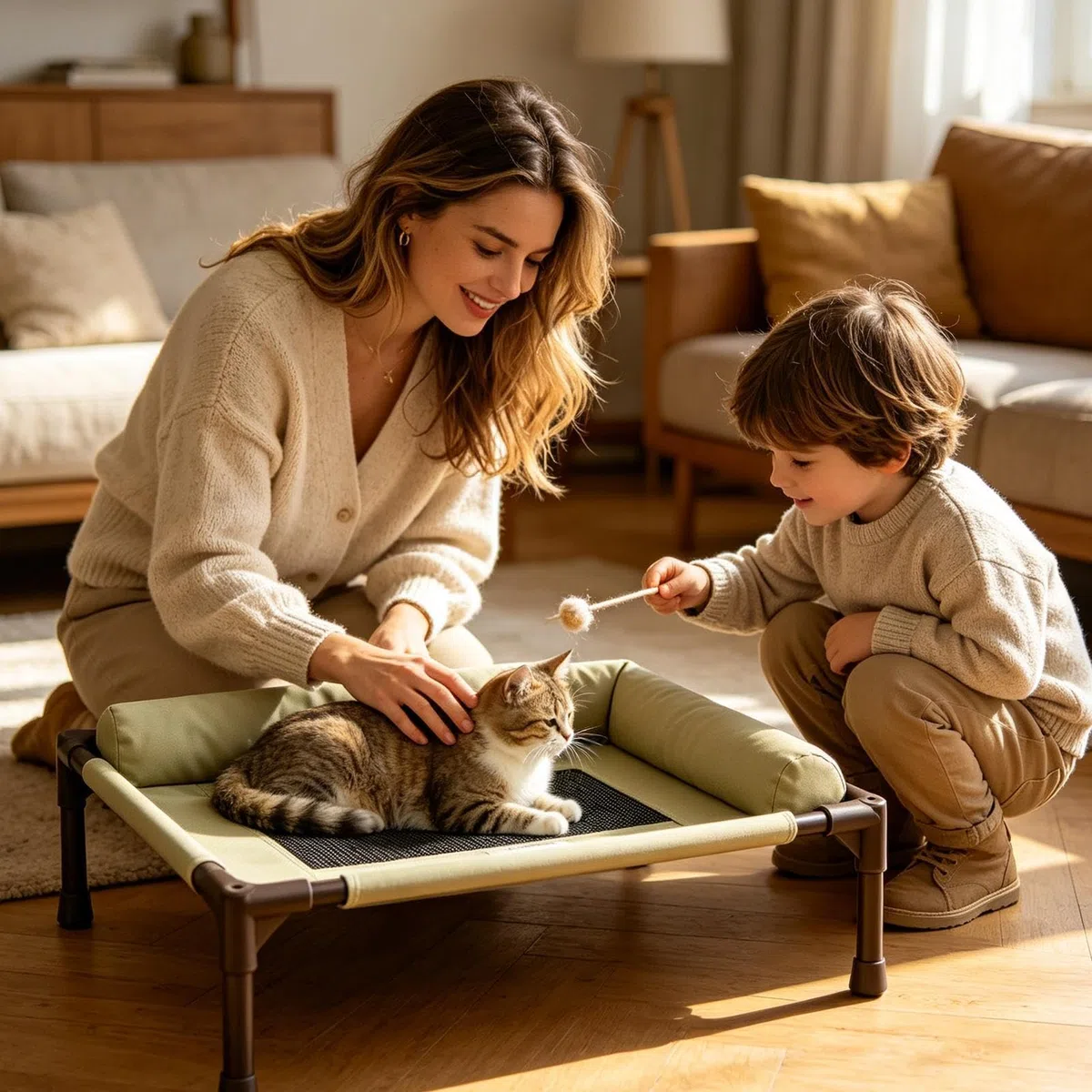Genérico Cama Elevada De Gato - Refrescante Lavable y Antideslizante para Mascotas | Cama Grande Gato y Lecho Perro,para Cachorros y Hogar Salón Balcón Jardín Terraza Camping