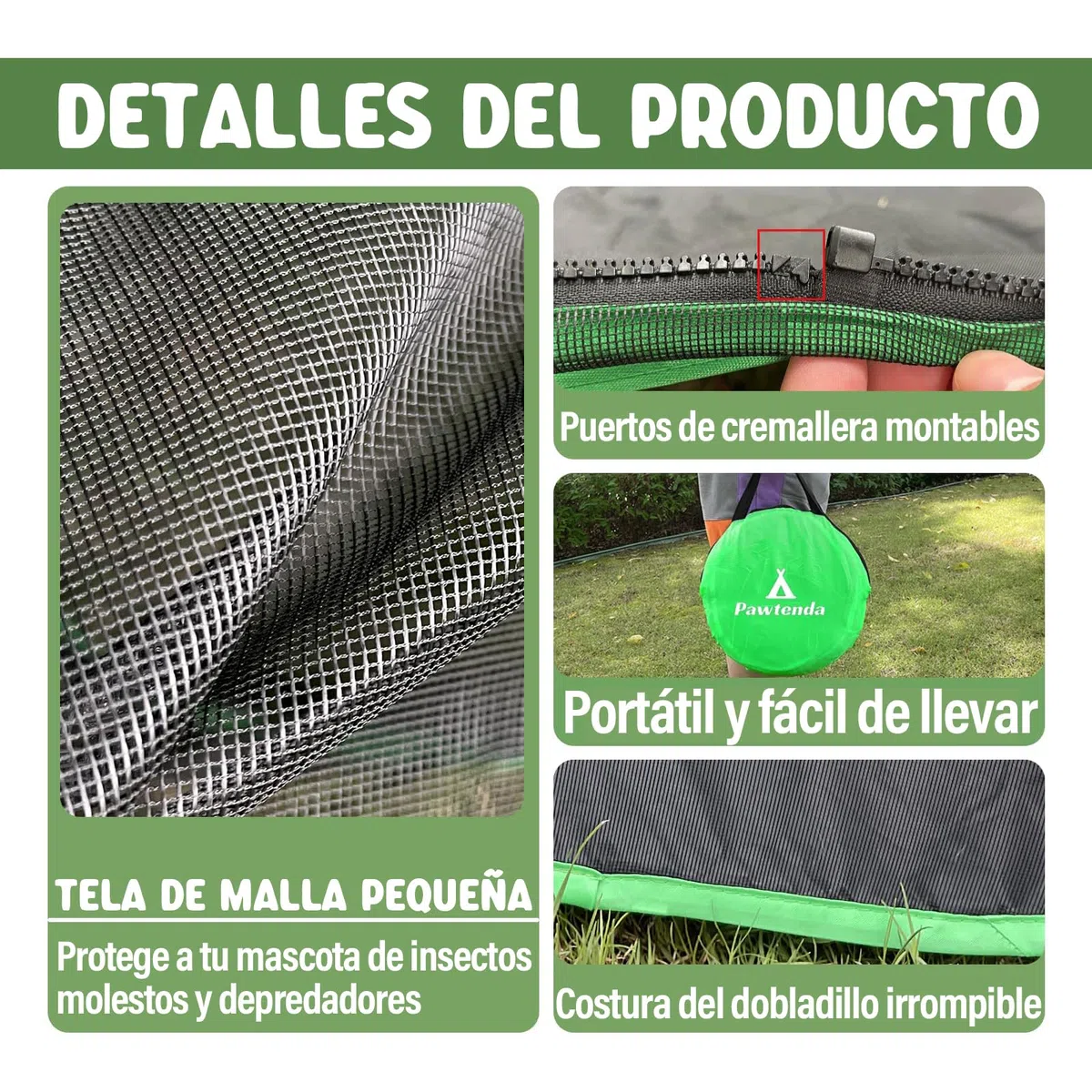 Pawtenda Recinto Portátil para Gatos con Túnel - Tienda de Campaña al Aire Libre para Interior y Exterior