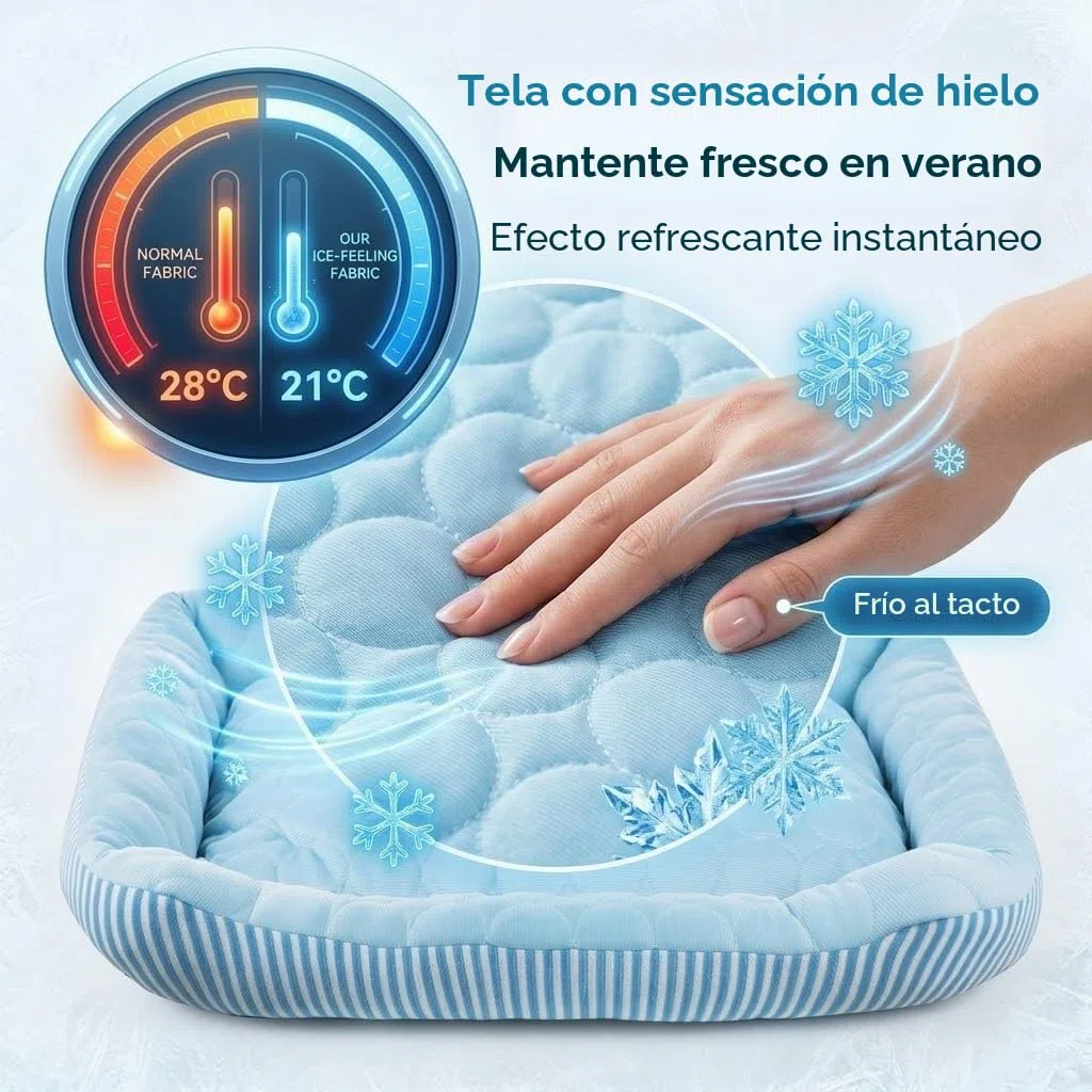 Cama de Refrigeración para Perros Grandes, Medianos y Pequeños, Alfombrilla de Refrigeración para Perros con Tela de Seda Helada Auto-refrigerante, Lavable, Cama de Verano para Mascotas para Interior