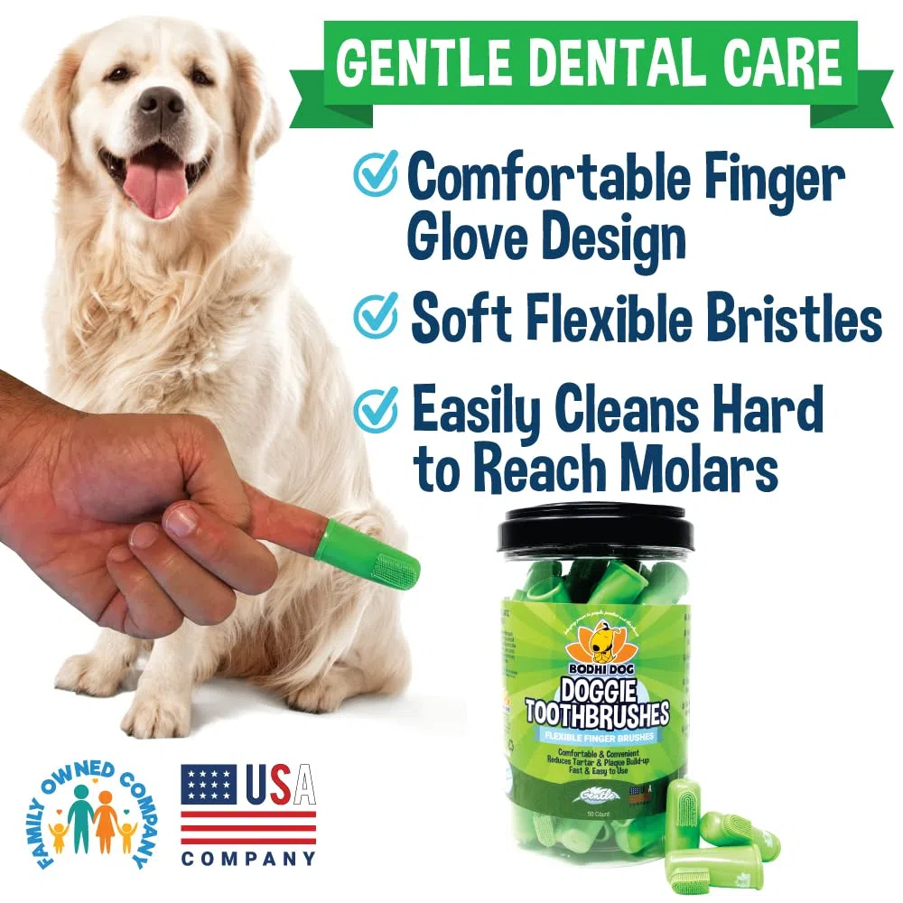 Cepillos de dientes desechables suaves para perros | Cepillo de dientes suave de alta calidad con cerdas de silicona para cuidado dental y oral de mascotas y encías