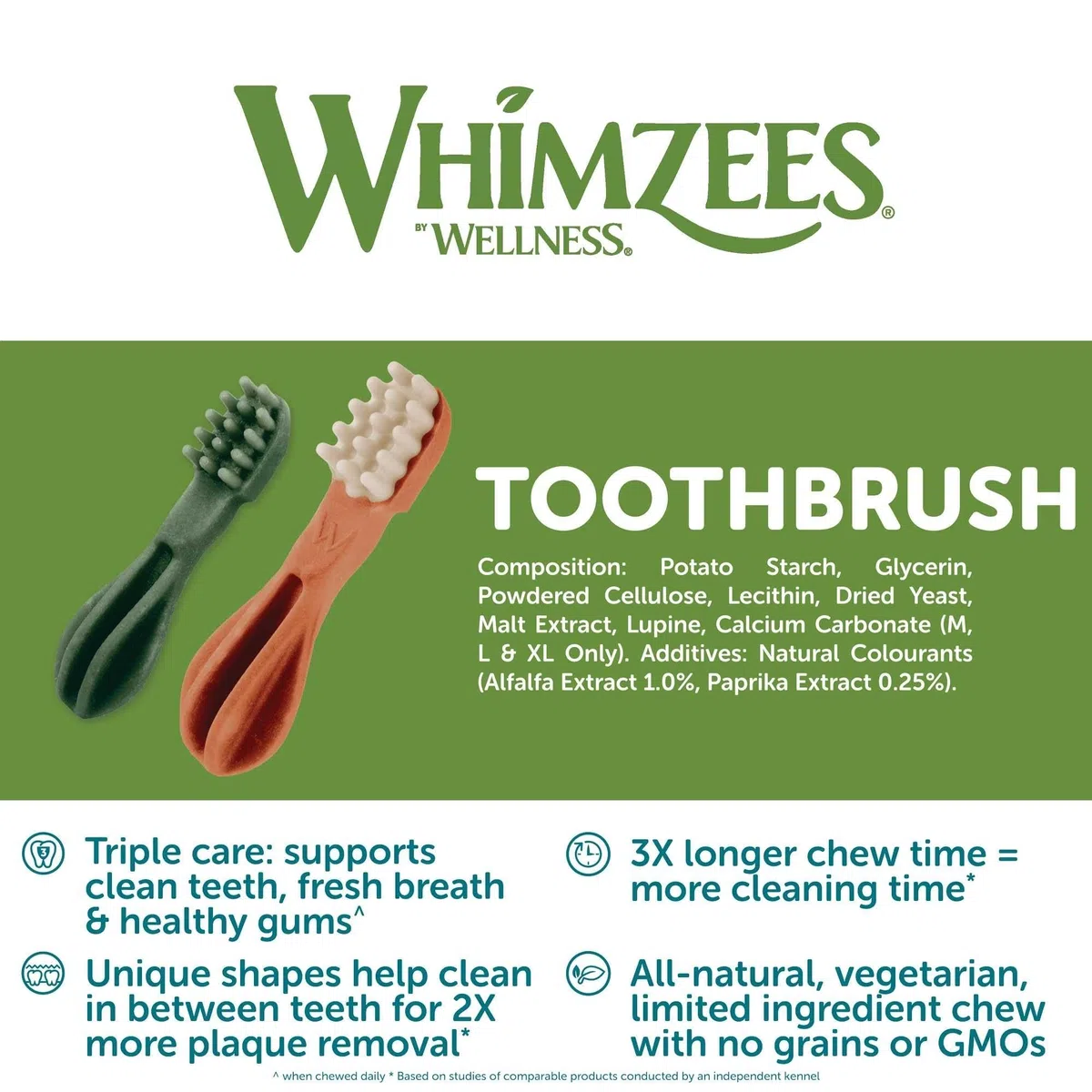 Whimzees Cepillo de Dientes tamaño XS / 350 Unidades en Pantalla, 1 Unidad (1 x 2,8 kg)