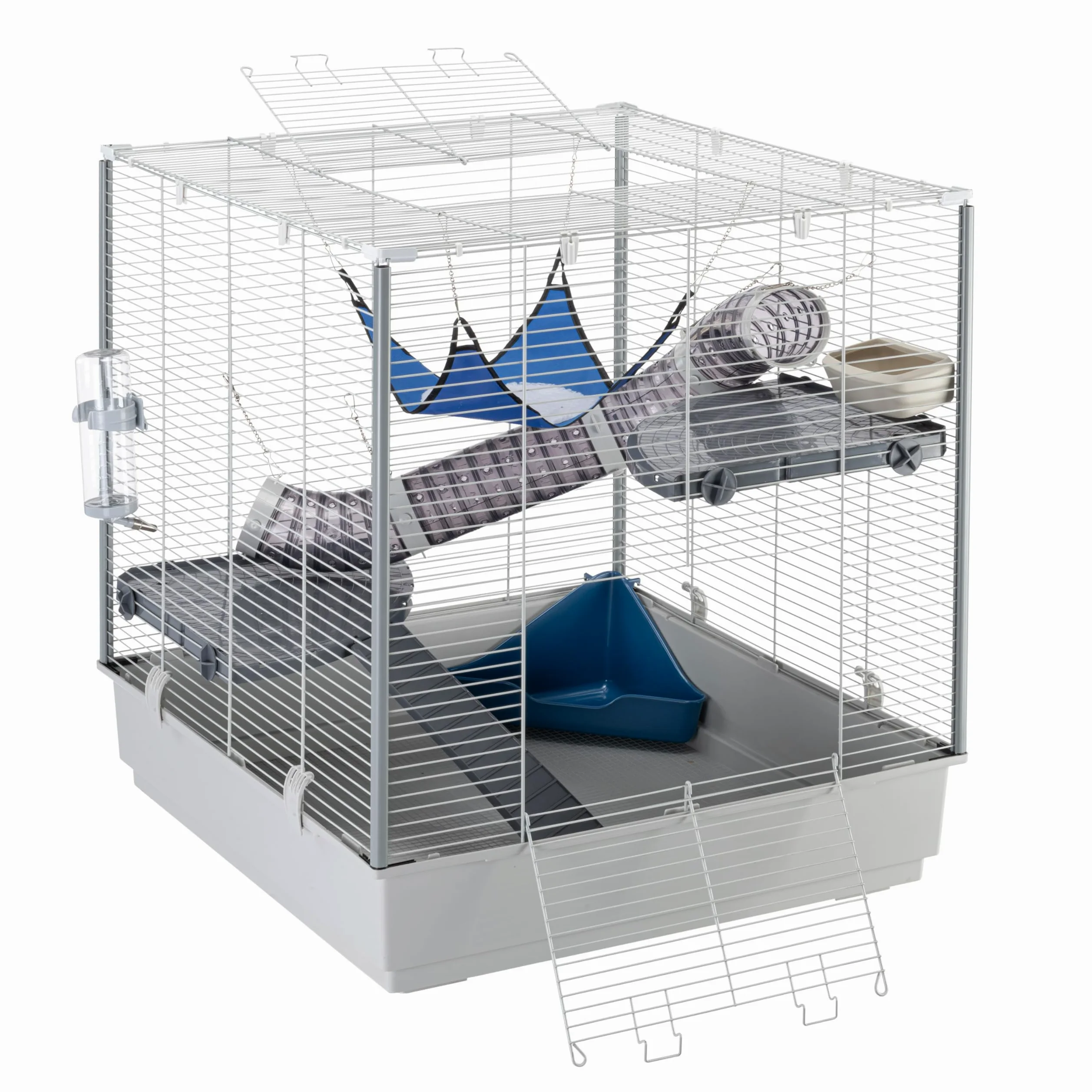 Ferplast 57062414 Jaula de Grandes Dimensiones para Hurones furet XL, Accesorios incluidos, 80 x 75 x 86,5 cm Gris