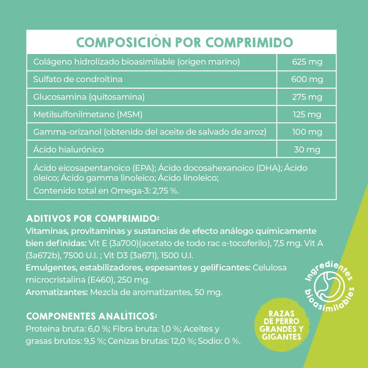 MAIKAI Condroprotector Perros Grandes y Gigantes – 120 Comprimidos – Glucosamina + Condroitina + MSM + Ácido Hialurónico – Articulaciones + Antiinflamatorio Natural