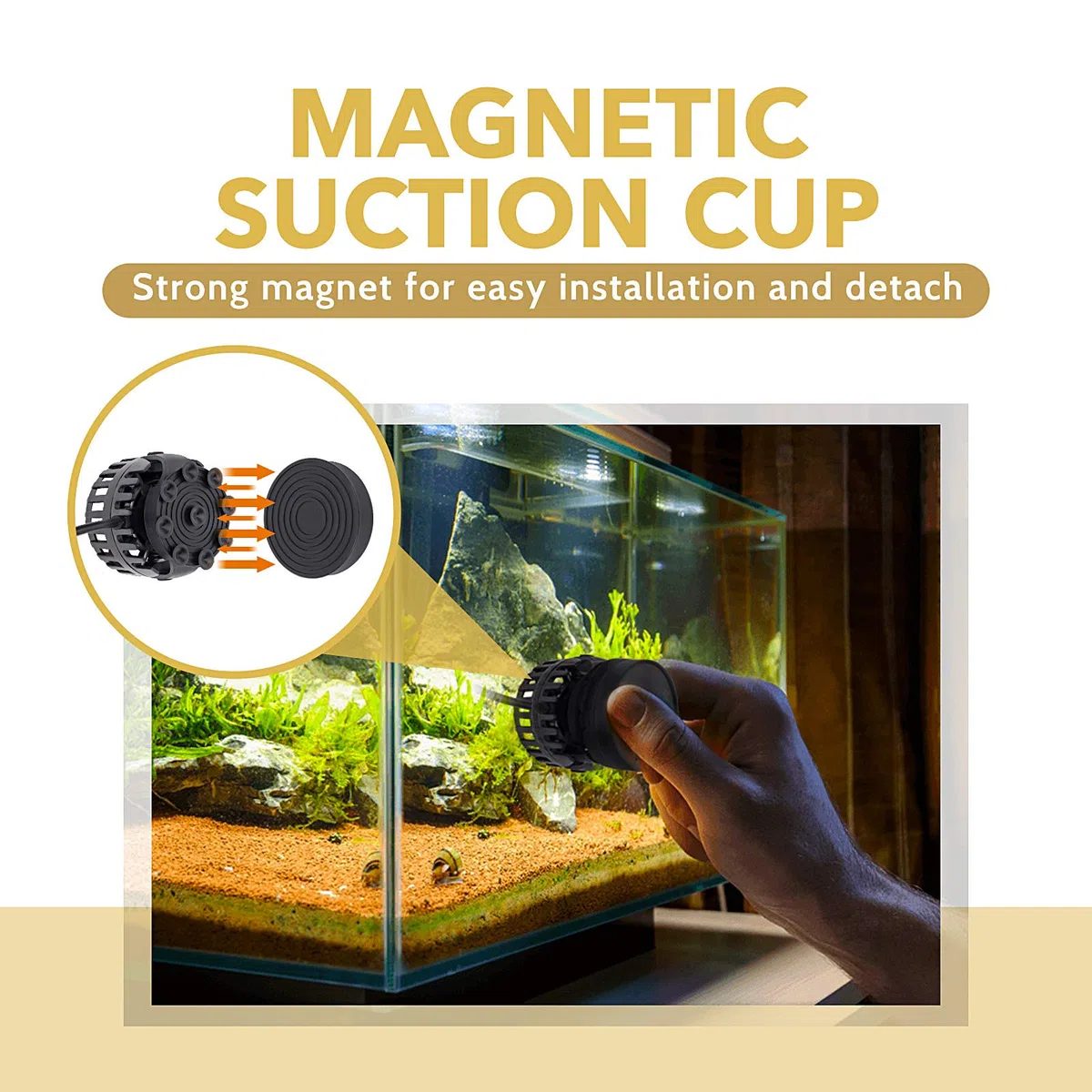 hygger Mini bomba de onda para acuario, bomba magnética CC con regulador LED, bomba de circulación de agua 6000 L/H, bomba de flujo de agua, bomba de flujo de acuario, bomba de flujo, para agua dulce