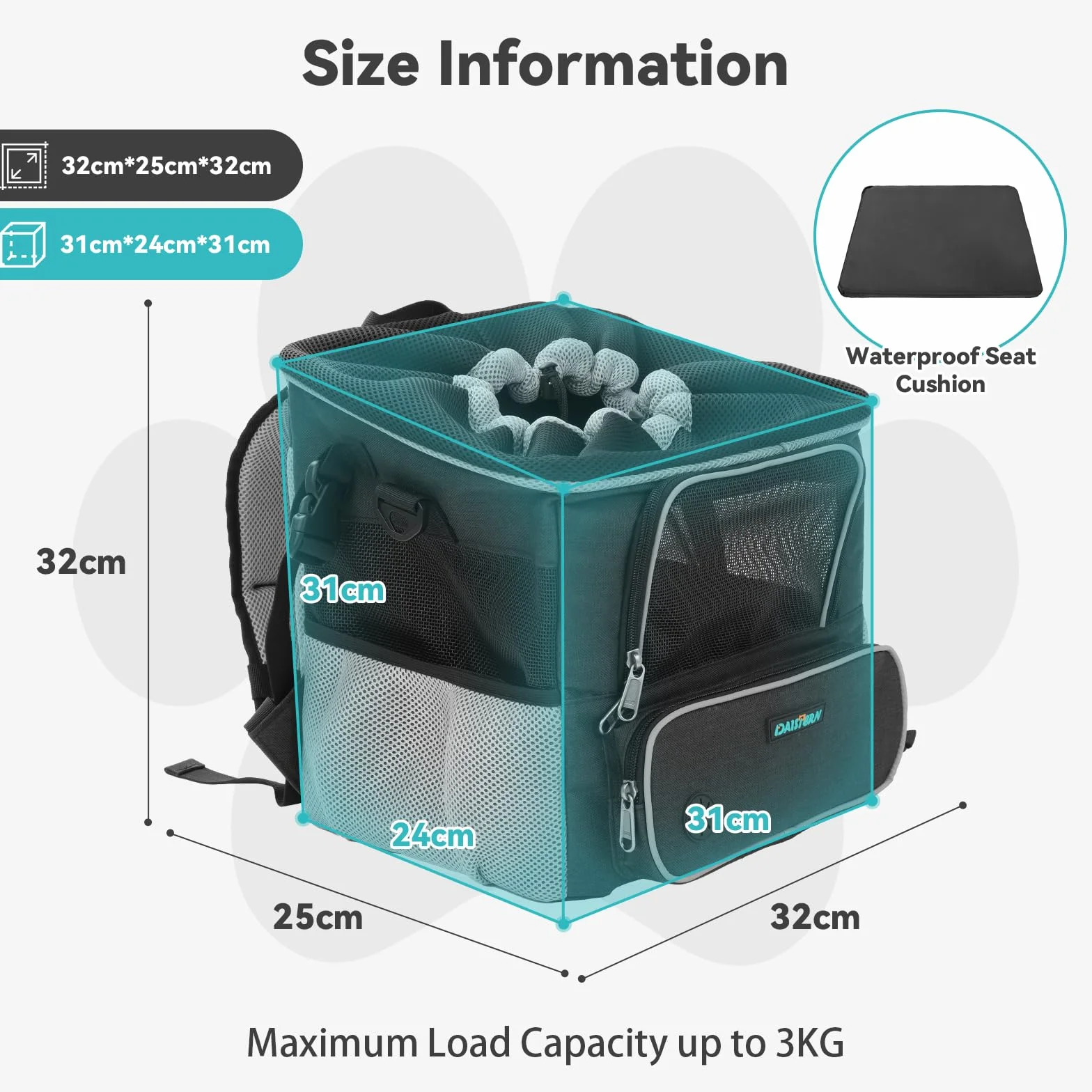 Cesta de bicicleta para perros de hasta 4 kg con adaptador de manillar, diámetro de 53 mm, cesta para perros de bicicleta, mochila delantera, bolsa de hombro, asiento de coche con varias