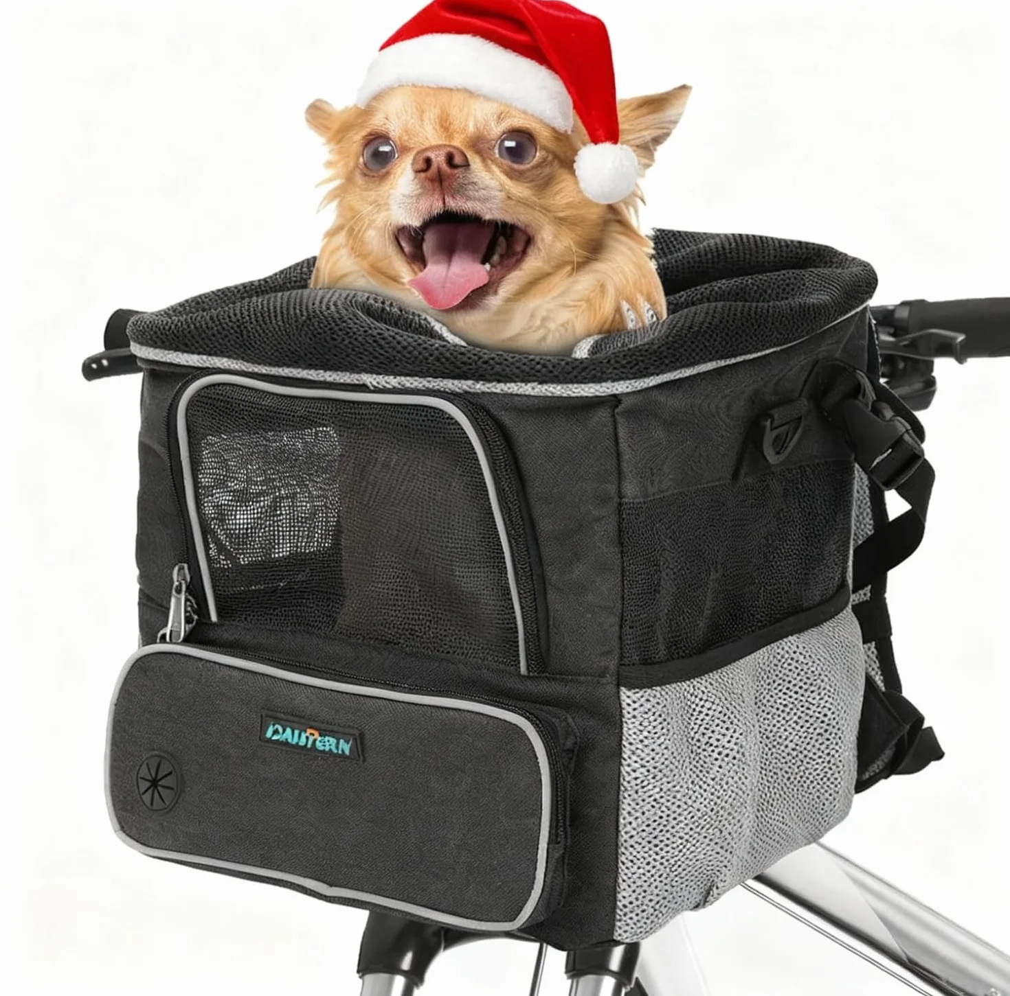 Cesta de bicicleta para perros de hasta 4 kg con adaptador de manillar, diámetro de 53 mm, cesta para perros de bicicleta, mochila delantera, bolsa de hombro, asiento de coche con varias
