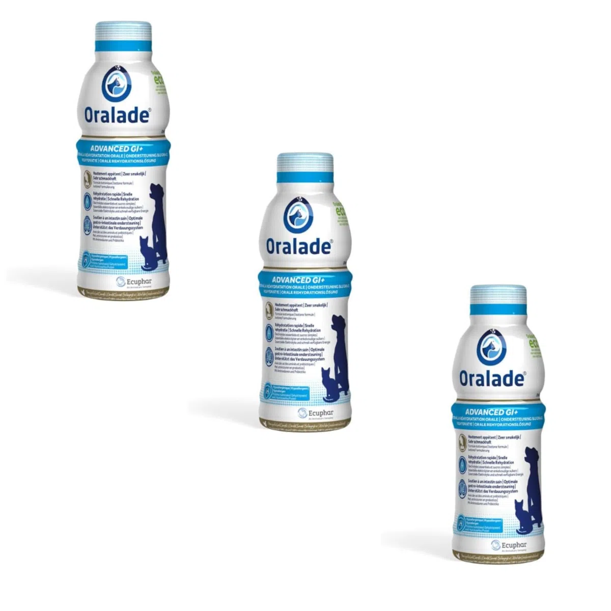 oralade Advance GI + Apoyo de Rehidratación Oral | Paquete Triple | 3 x 500 ml | Suplemento Dietético Líquido para Perros y Gatos | para la Nutrición Microenteral