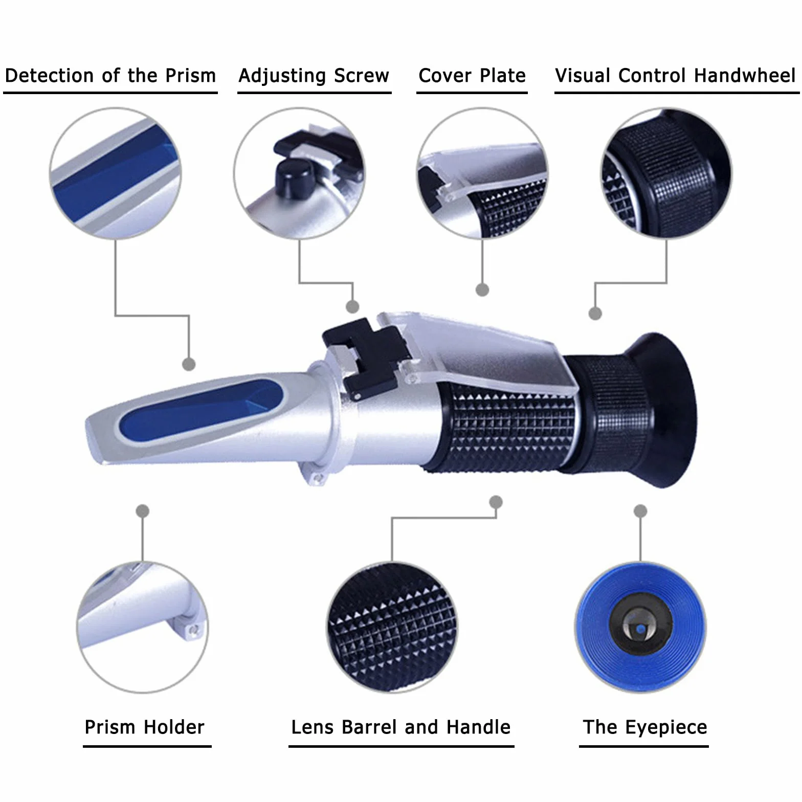 Refractómetro de cloruro de sodio, refractómetro de salinidad 0-100%, probador de agua salada portátil, hidrómetro ATC 0-100 ppt, salinómetro hecho de cobre monitoreo,Salinity Refractometer-1PCS