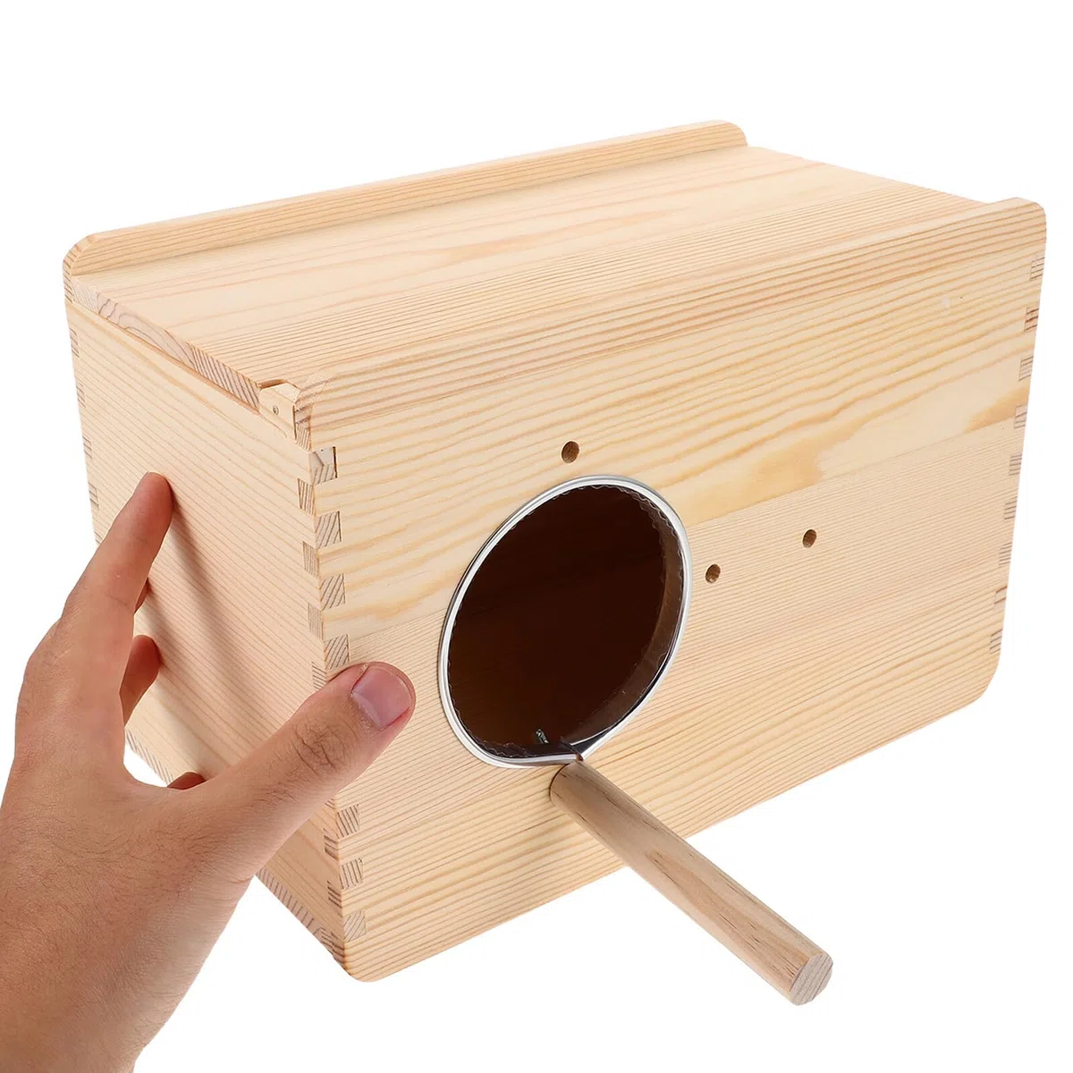 SHOWERORO Caja Nido para Loros de Madera Maciza con Aislamiento Térmico Diseño Colgante Seguro y Espacioso para Periquitos Ninfas y Aves Pequeñas