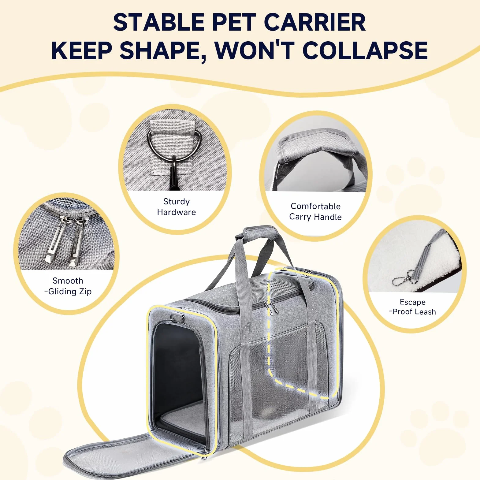 55x40x23cm Transportin Gato Homologado para Avion Cabina, Plegable Bolsa de Transportin Perro Grande Transpirable Cat Carrier con Bebedero Plegable para Gatos y Perros, Air Europa Aerolineas