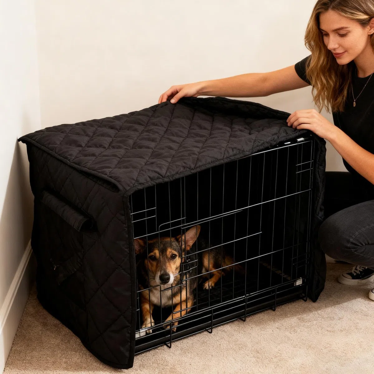 Fundas para jaulas de Perro, aisladas, Resistentes al Viento, protección anticongelante, Cubierta aislada para Perrera, para Mascotas, Cachorros, Gatos, pájaros, Invierno, Interior, Exterior, casa