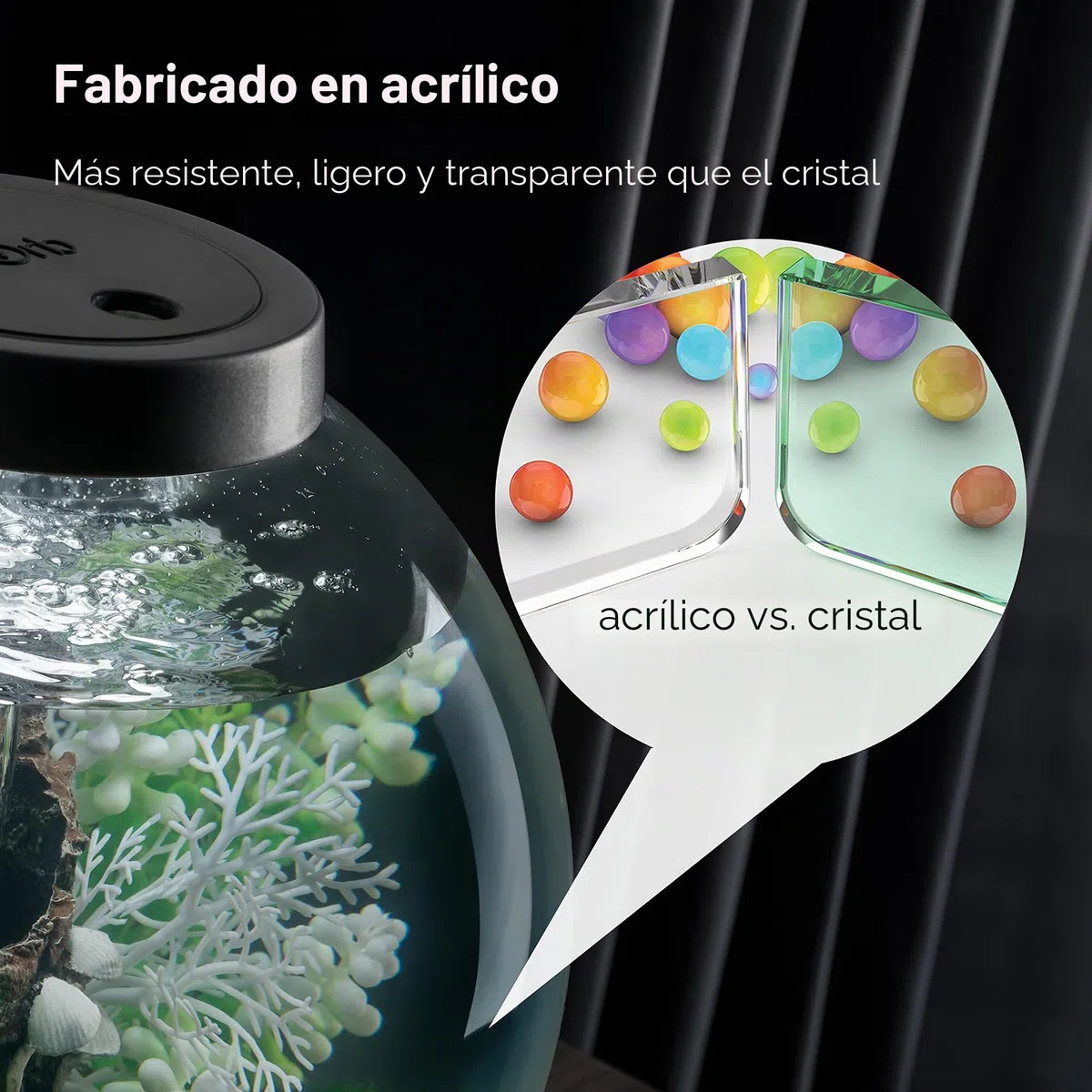 biOrb 72005 CLASSIC 30 LED negro - acuario decorativo completo con sistema de filtración, iluminación LED y grava cerámica de vidrio acrílico resistente