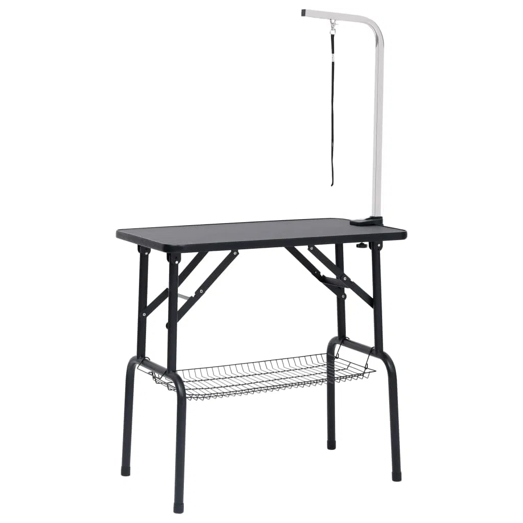 Genérico Mesa de Aseo Ajustable para Perros con 1 Lazo y Cesta,Producto para Mascotas y Animales,Productos para Mascotas,Productos de higiene para Mascotas,Negro,12.05 kg,171067