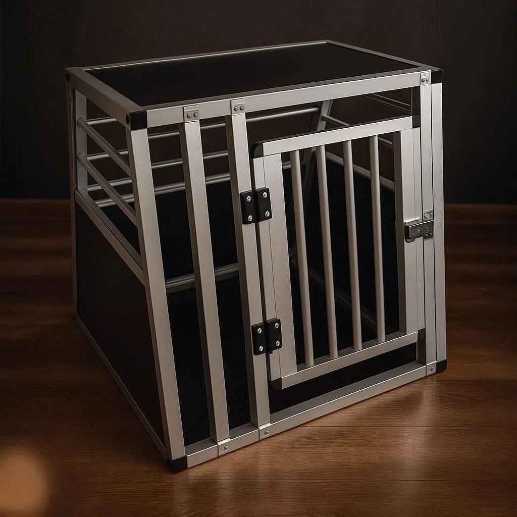 NK Transportín Perro Coche - Jaula para Perro con con Puerta y Cerradura, Ligera y Resistente, Diseño Compacto, Montaje Rápido y Sencillo, Fácil de Limpiar, Espacioso y Cómodo, Tamaño S
