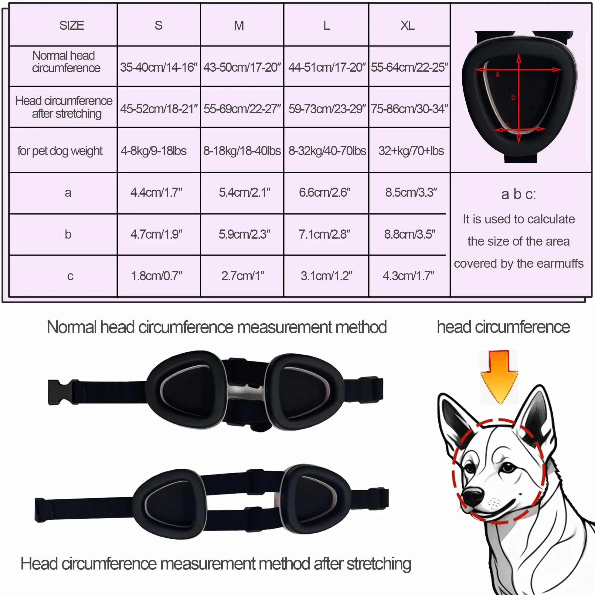 Orejeras para Perros, Protección Auditiva para Perros, Ajustable, Reducción de Ruido, Auriculares para perros (L, Blanco)