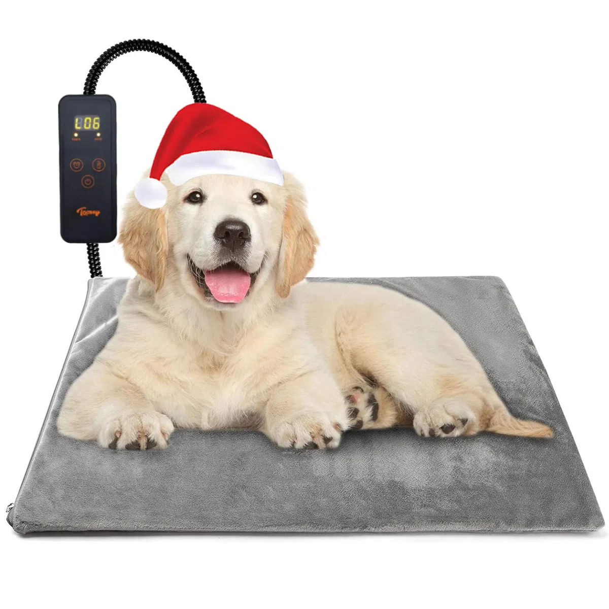 Toozey Manta Eléctrica para Perros y Gatos Interior, Ajustable Temporizador y Temperatrue Almohadilla Calefactora para Mascotas Gatos y Perros Recién Nacidos/Pequeños/Ancianos,Gris - M (60 * 45cm)