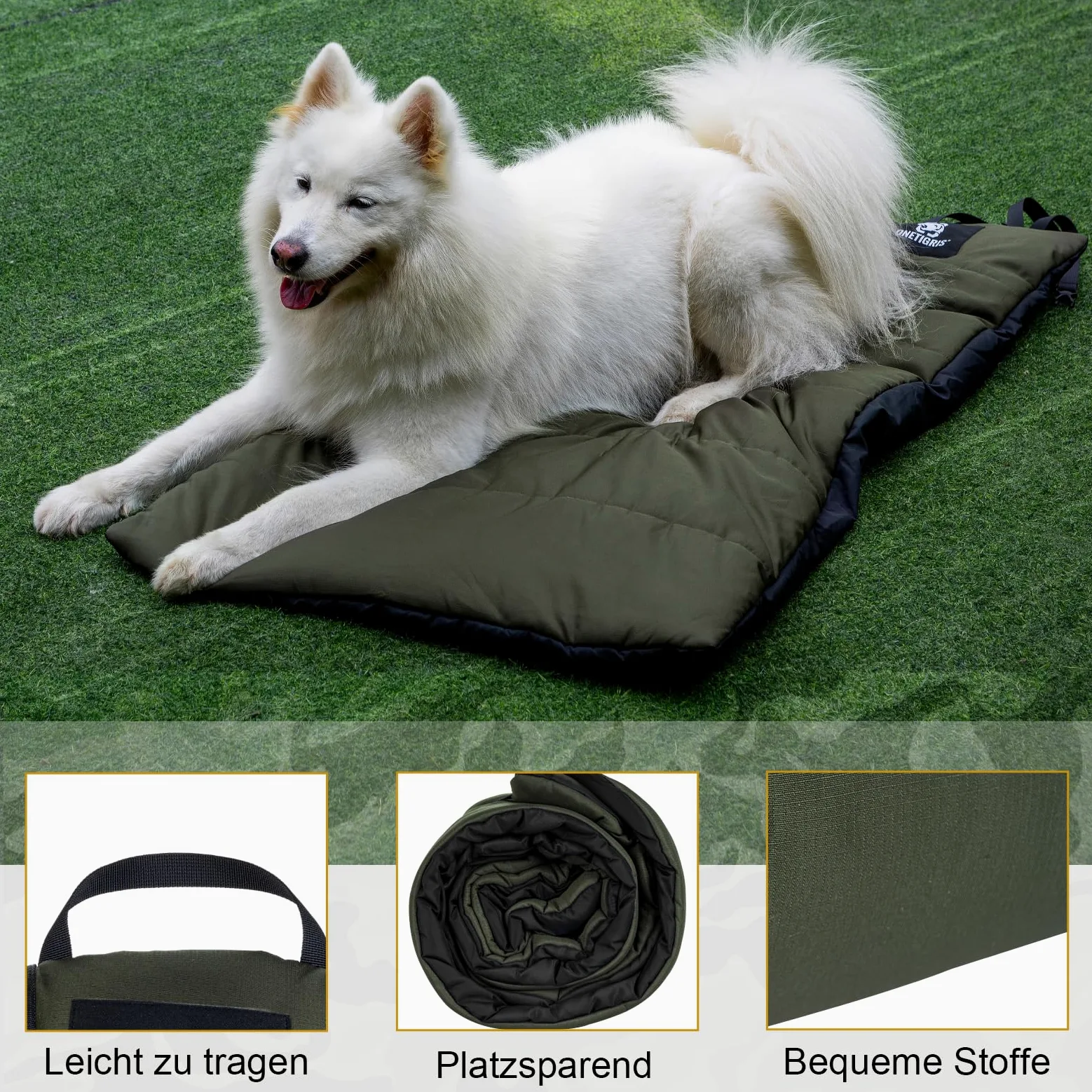OneTigris Manta para Perro Lavable a máquina, colchoneta para Perro Comodidad y suavidad Cama para Perro para Viajar Camping al Aire Libre, 110cm x 68cm
