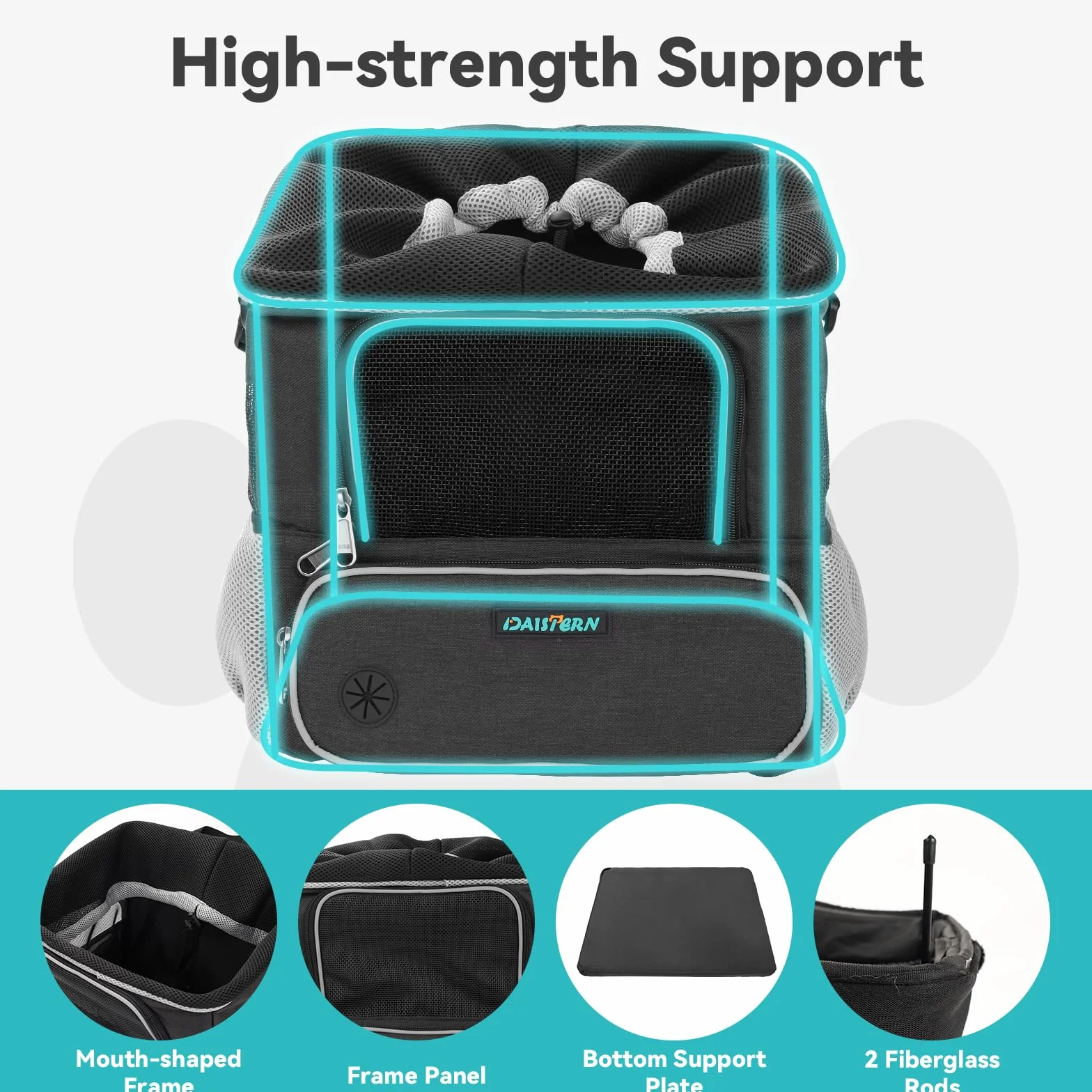 Cesta de bicicleta para perros de hasta 4 kg con adaptador de manillar, diámetro de 53 mm, cesta para perros de bicicleta, mochila delantera, bolsa de hombro, asiento de coche con varias