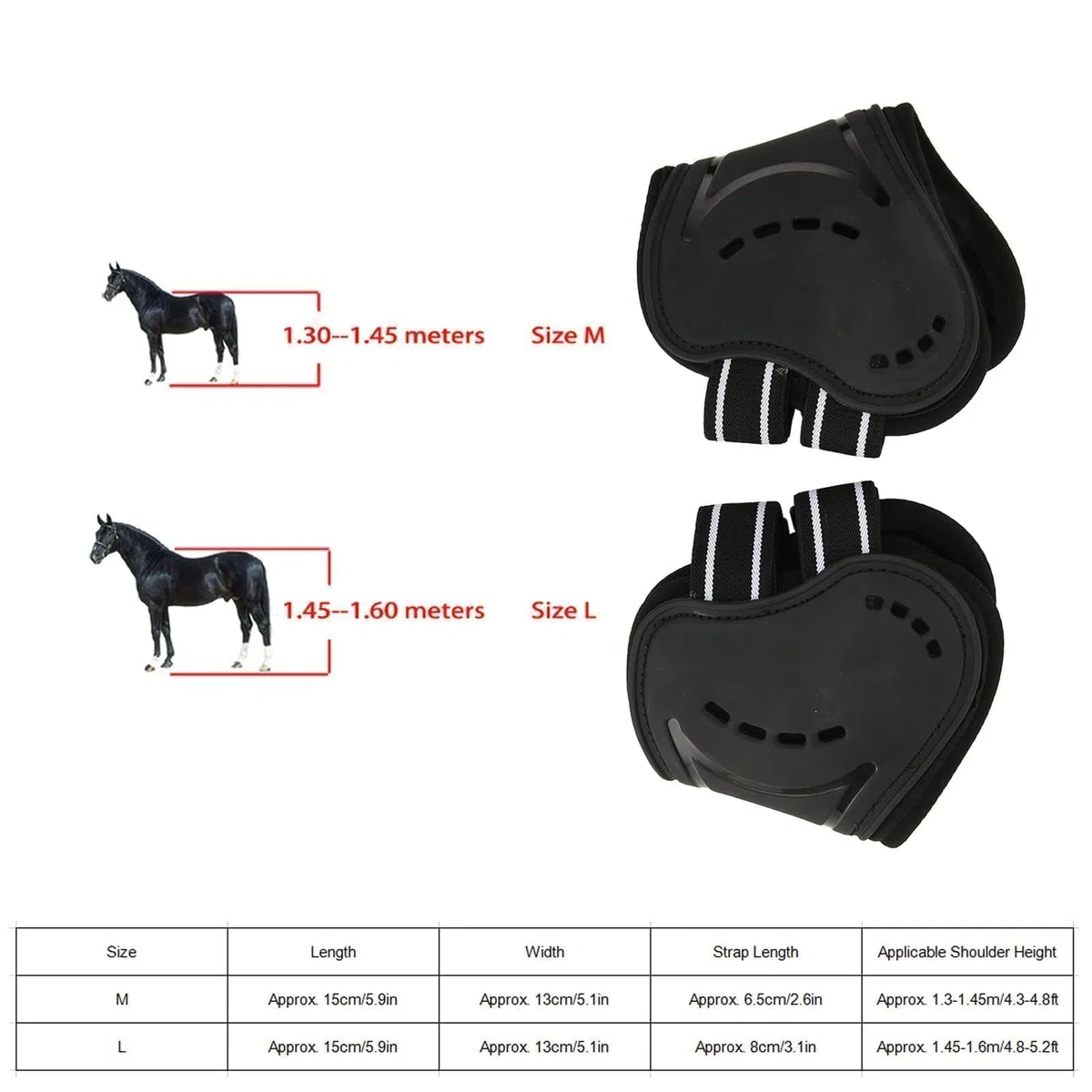 Botas para Patas Traseras de Caballo, Transpirables, Resistentes a los Impactos, Botas para Patas Traseras de Caballo, Ajustables, Evitan Resbalones, Botas Ligeras para Caballos (L)