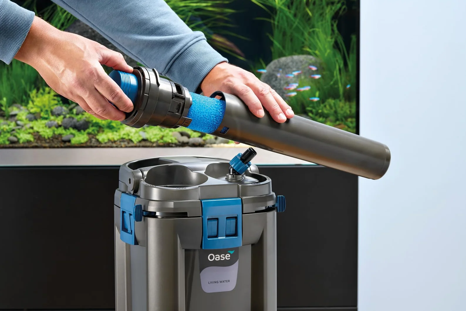 OASE BioMaster² Thermo 850 94674 Filtro Exterior para Acuario con Calentador de 400 W y prefiltro, para acuarios de Agua Dulce y de mar hasta 850 L
