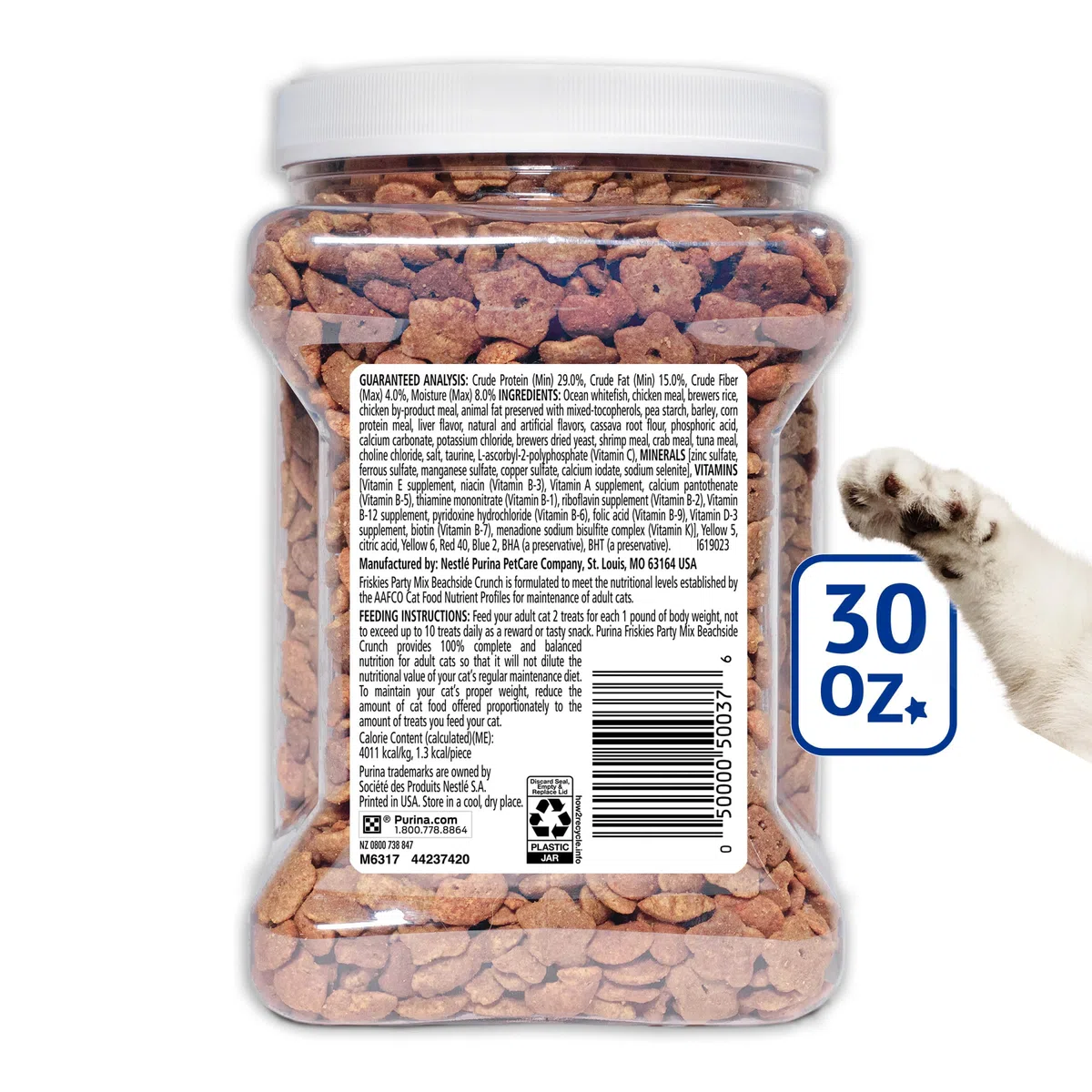 Purina Friskies - Golosinas para gatos, mezcla de fiesta, crujiente junto a la playa, 30 onzas (paquete de 1)