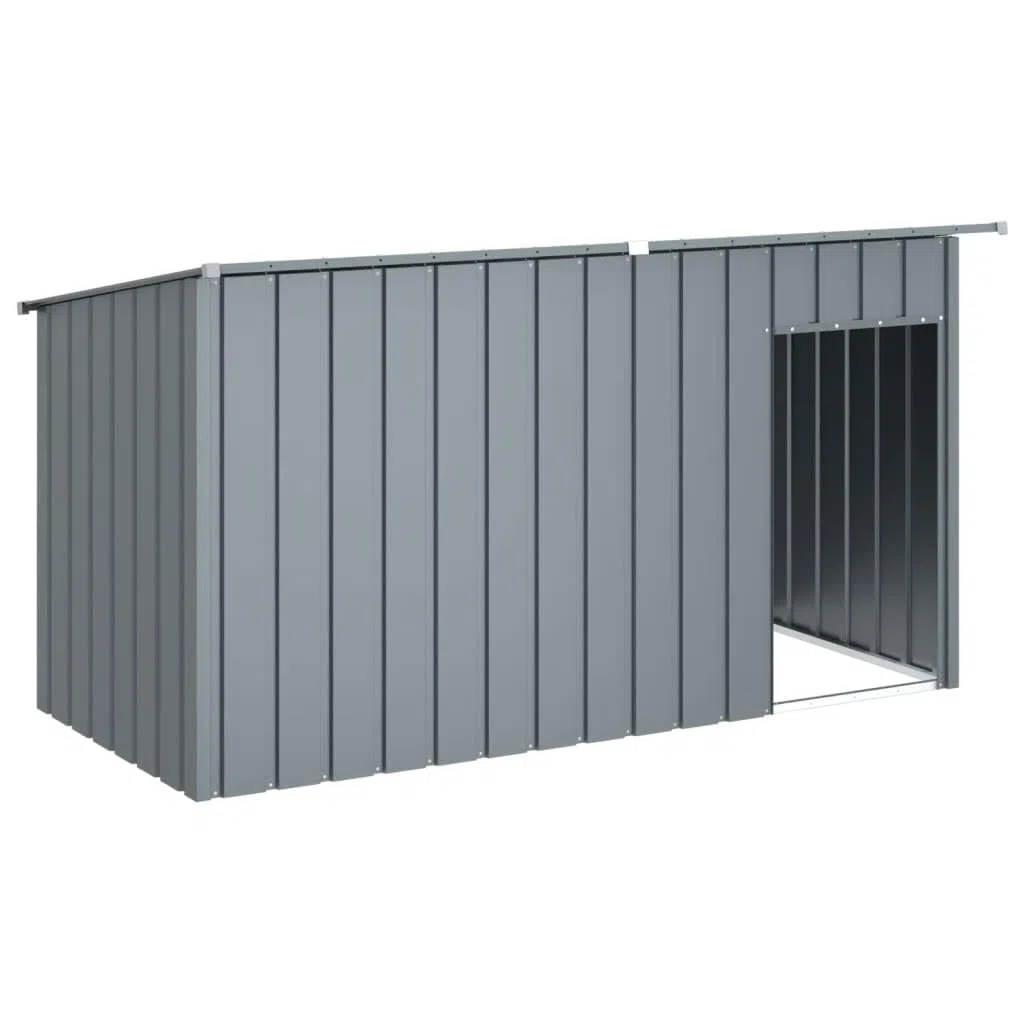 Festnight Perrera para Exterior Grande con Tejado Casa para Animales, Jaula para Jardín Patio Jaula Casetas de Perros Gallinero para Exterior Acero Galvanizado 196 x 91 x 110 cm