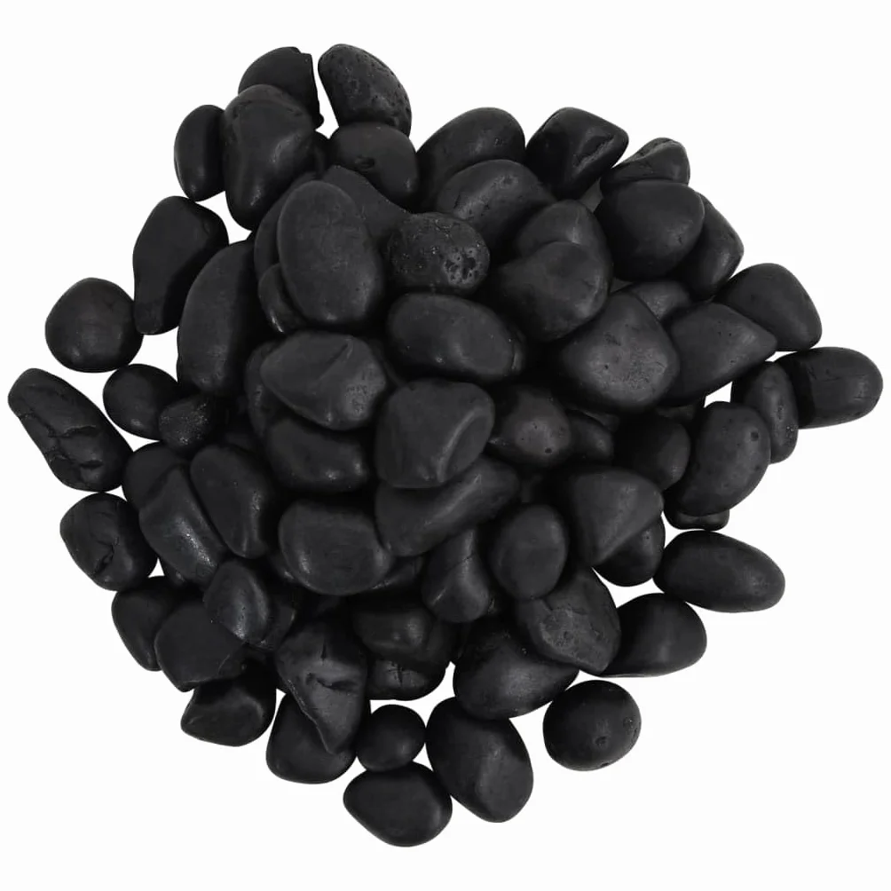 Piedras pulidas negras de 25 kg, 2 a 5 cm, para acuarios, para paisajismo y decoración de suelos, decoración de terrarios con aspecto natural