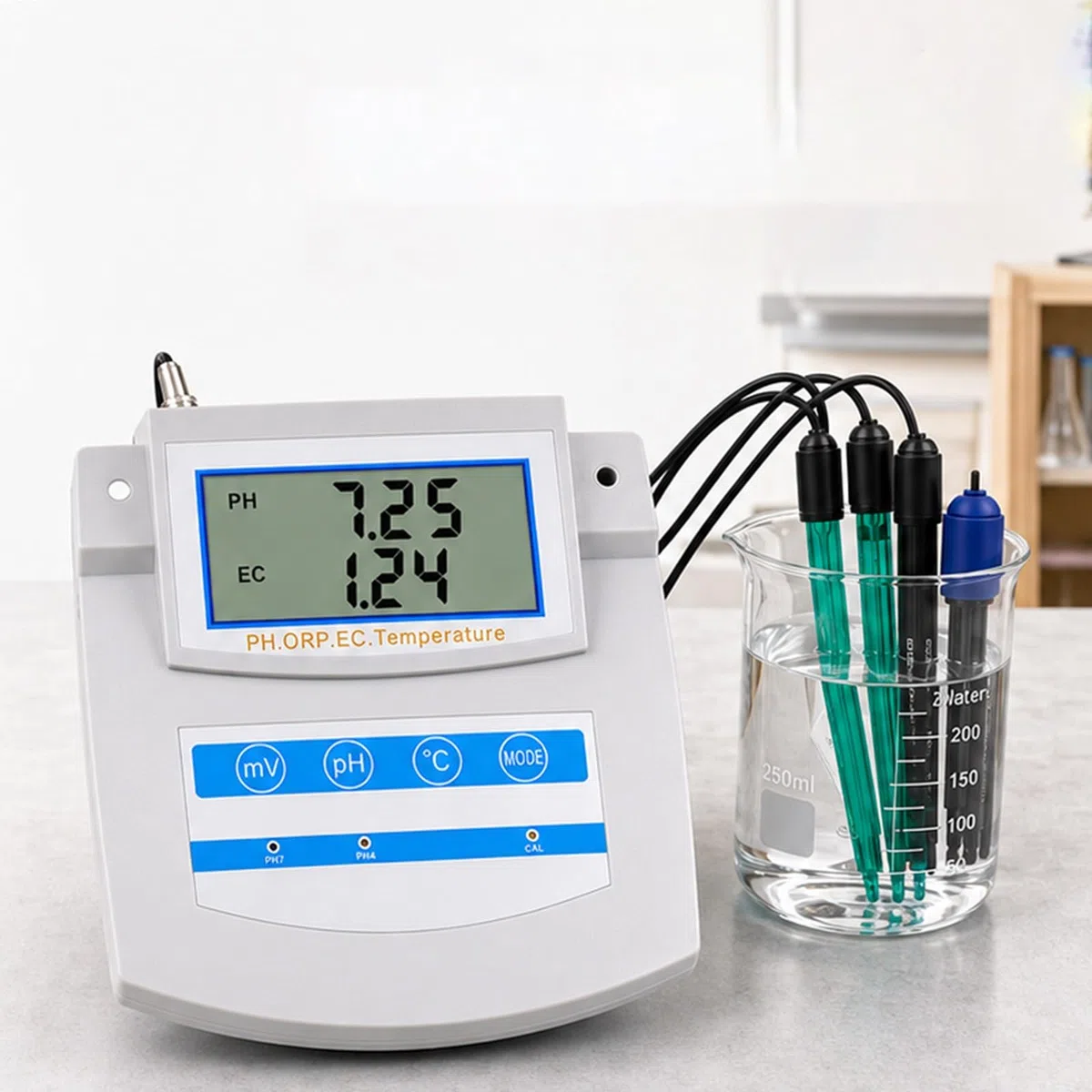 Monitor Calidad Agua 6 En 1 para Stem – Medidor Digital De Mesa pH TDS EC CF ORP Temp, Analizador Multiparámetro Lab con ATC para Aula Ciencias Y Laboratorio Escolar