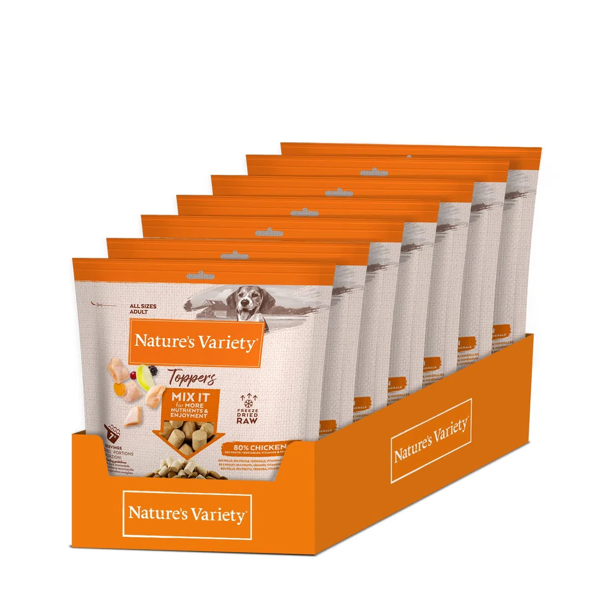 Nature's Variety - Freezed Dried - Toppers para Perros con Pollo - Caja de 20 x 15g - Total 300g