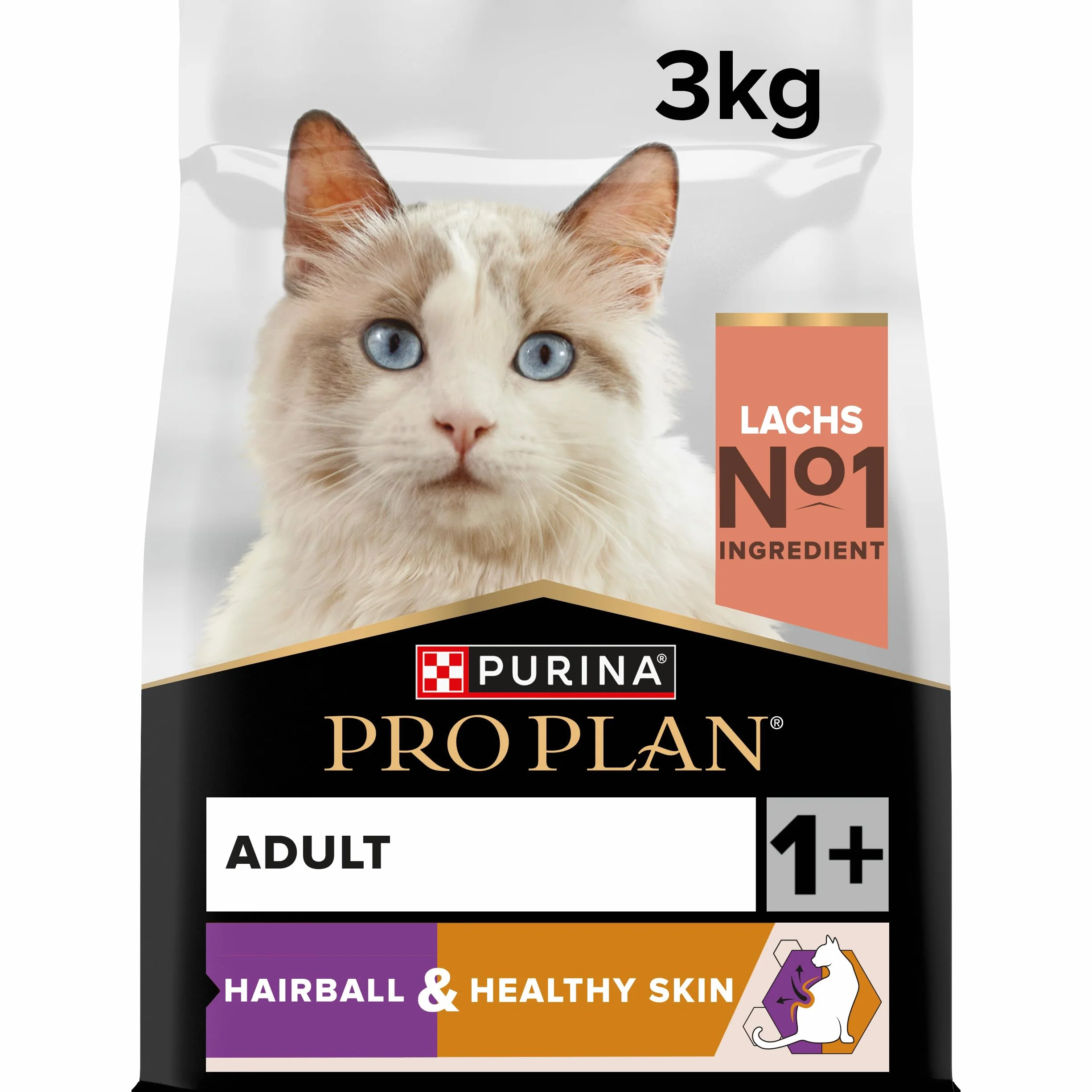 Pro Plan Pienso gato Adulto bolas de pelo, piel y pelaje Salmon 4x3 kg